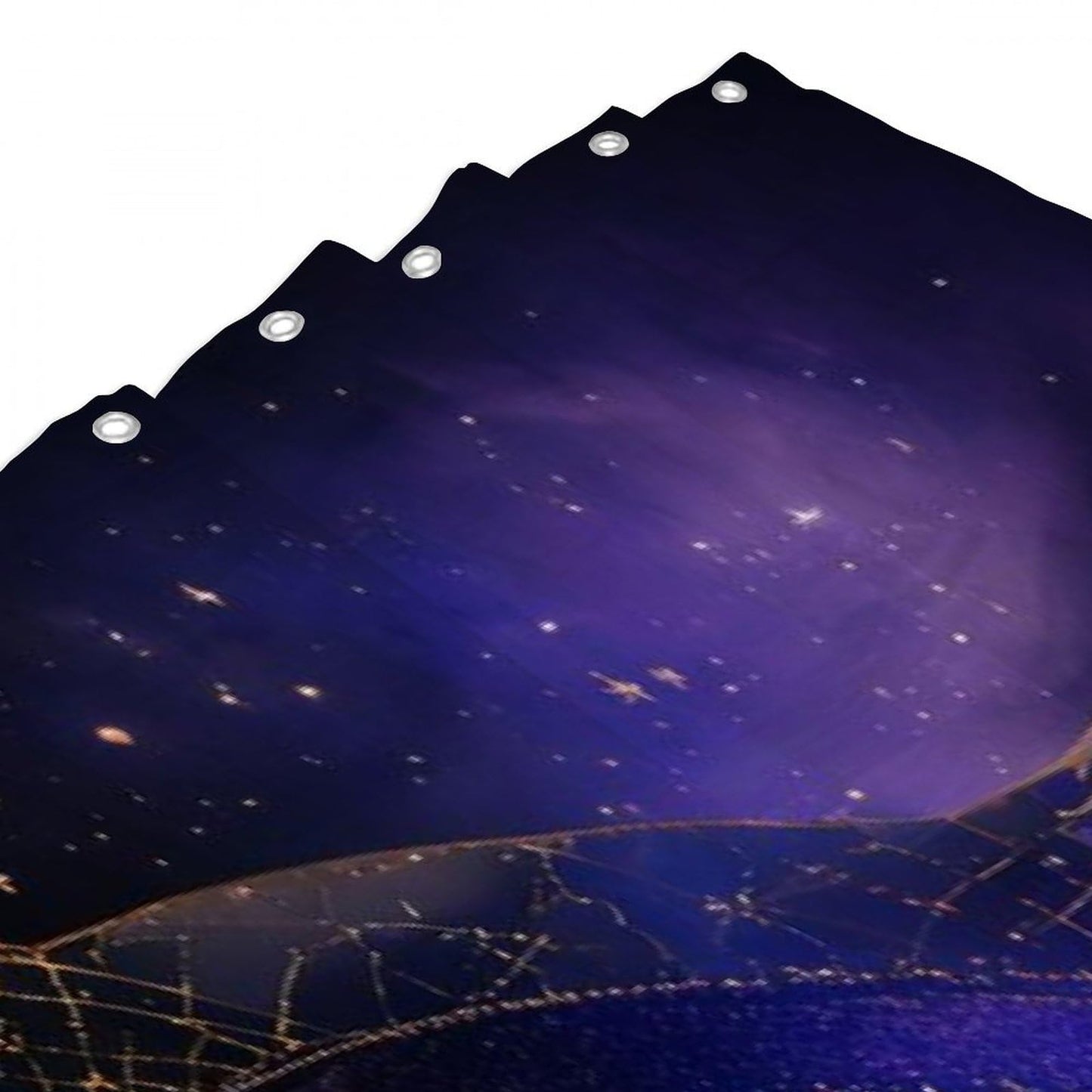 100% BLUE COLLAR Fashion Curtain Bathroom Decorative, Sacred Geometric Symbol Purple Space Galaxy Stars Mystic Sun Moon 72" x 70" Shower Curtain with Hooks