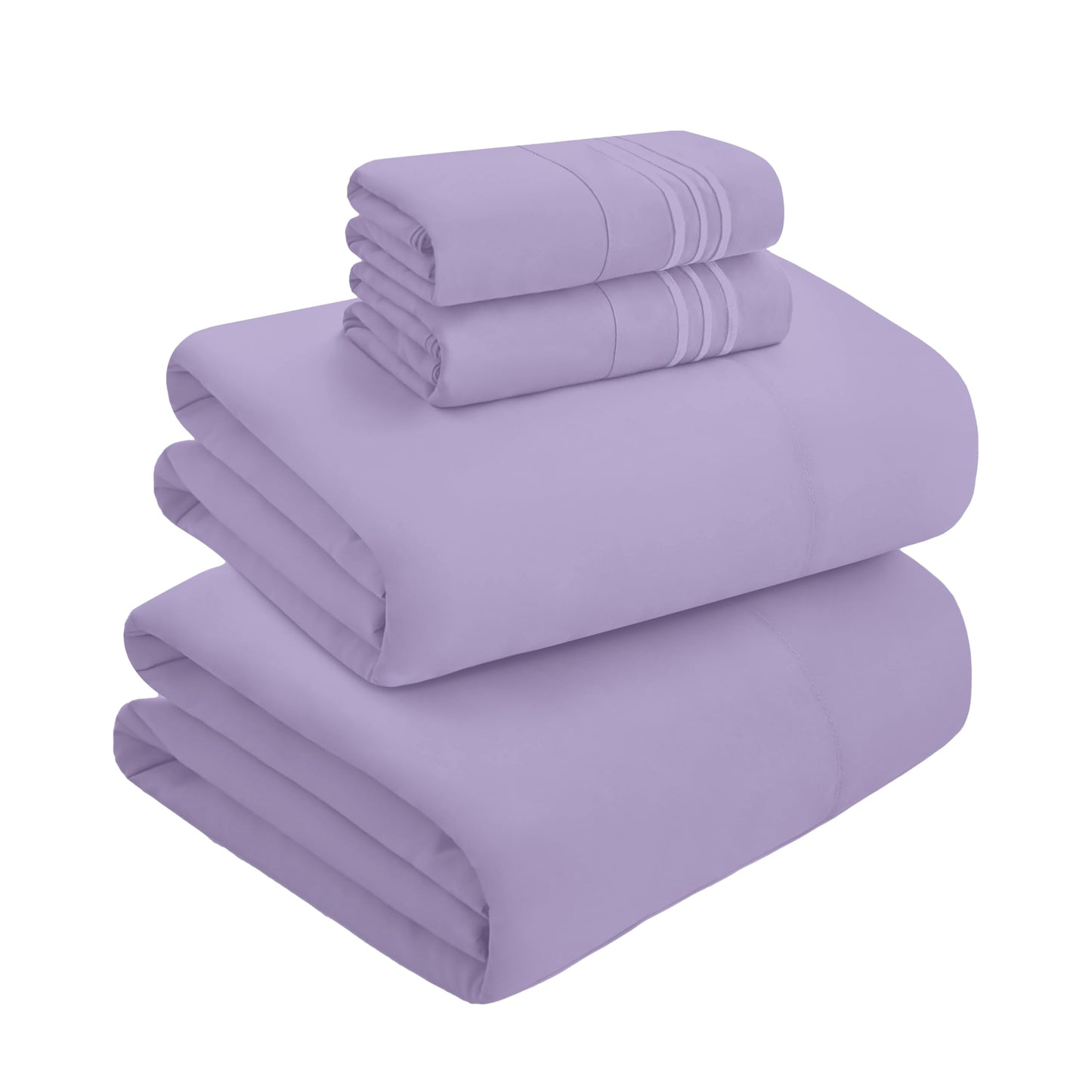Mocassi Full Size 4-Piece Bed Sheet Set - 1800 Premium Hotel Quality Microfiber 18-24 Inches Extra Deep Pocket Fitted Sheet- Luxury Soft, Breathable, Wrinkle, and Fade Resistant, Lavender