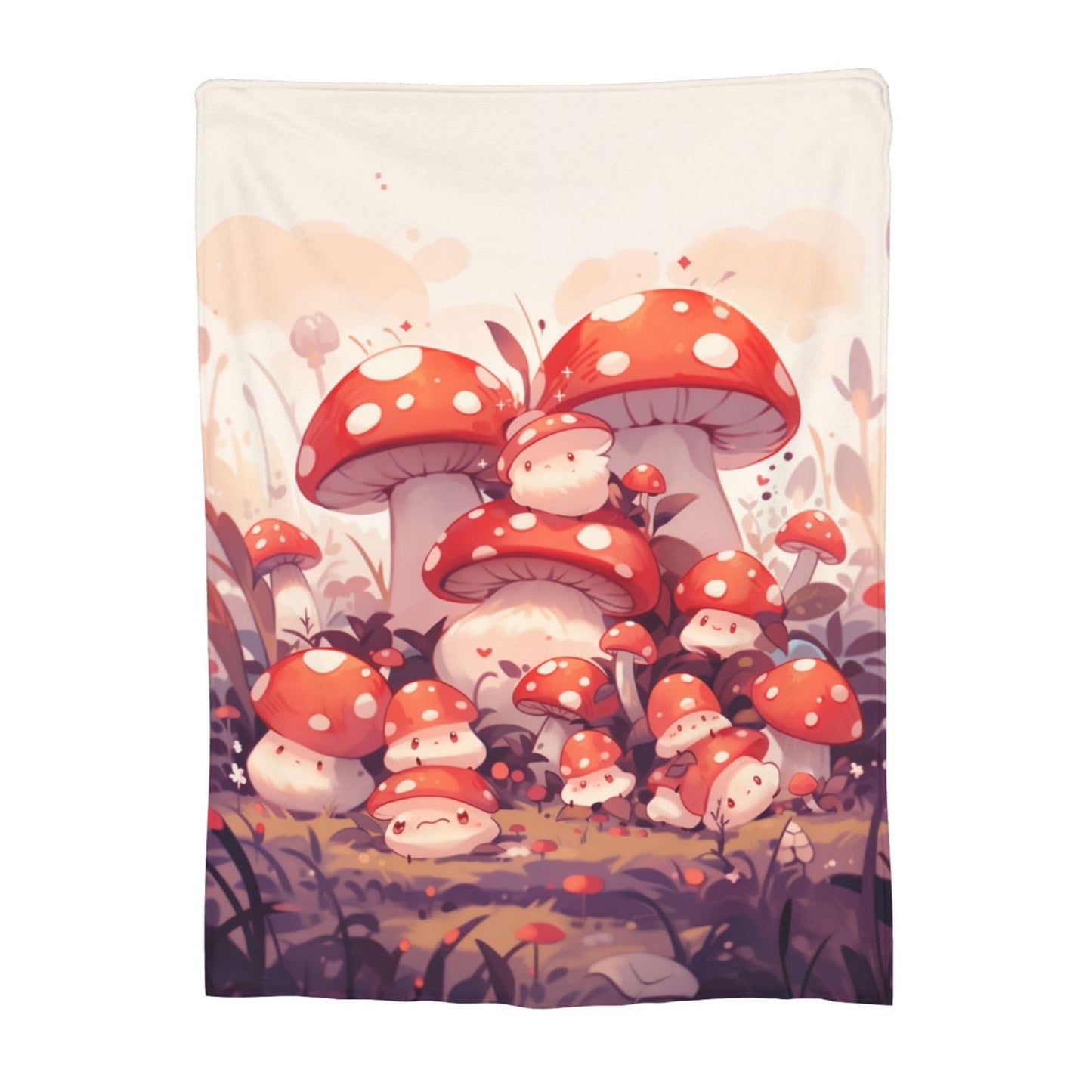 amepay Cute Cartoon Mushroom Blanket Gifts Weed Flannel Throw Blankets for Home Decor Couch Bed Sofa Soft Fuzzy Lightweight for All Season 60x50 Inches