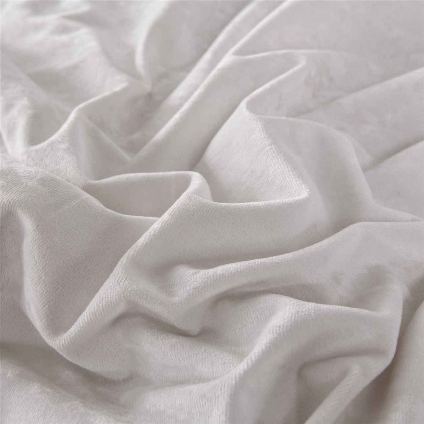 Sunshine Nicole Distressed Velvet Comforter Set, Distressed Velvet Face and Brushed Solid Microfiber Reverse, with Light Weight Soft Poly Fill, 5 Pieces Light Ivory, King