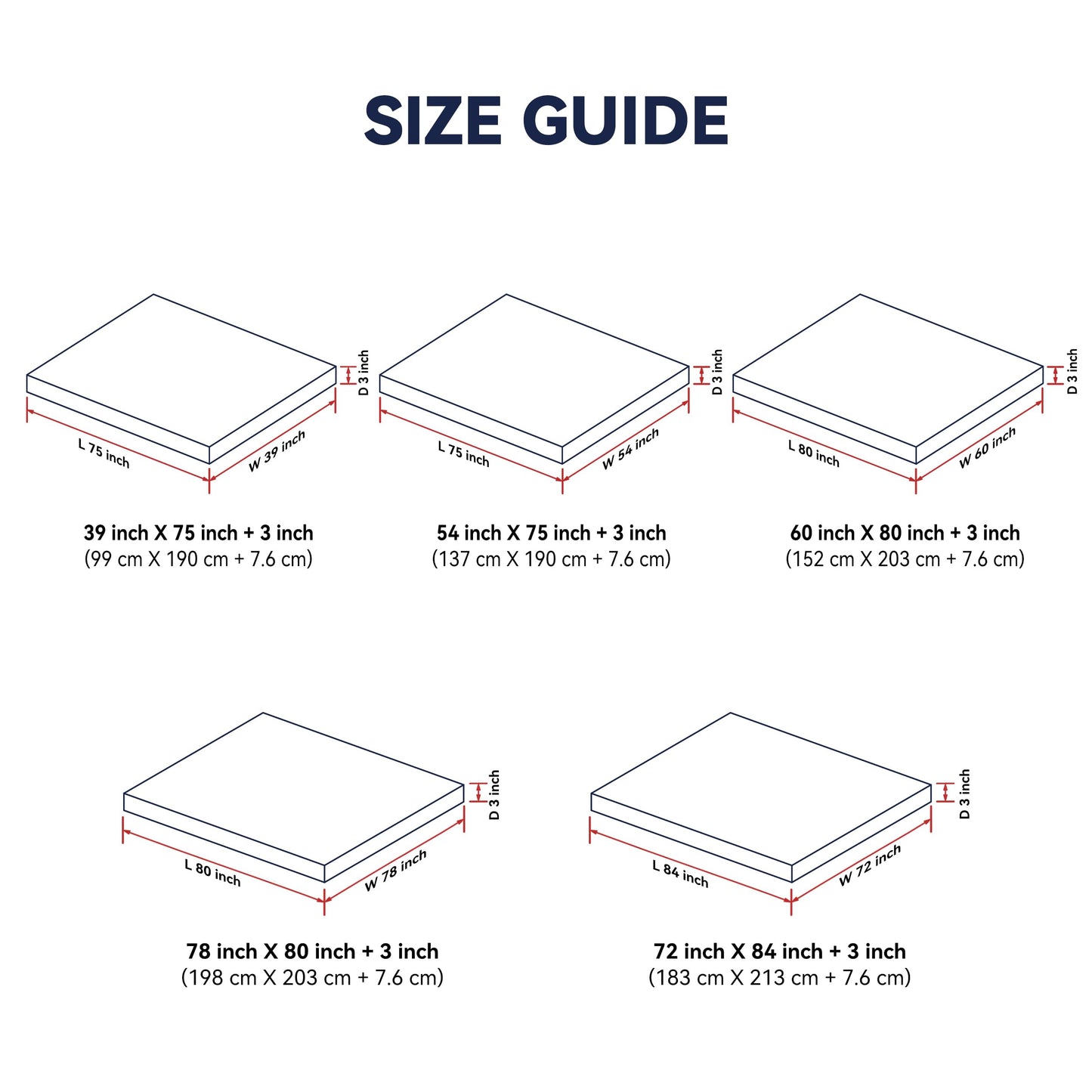 LeWinBedding 3 Inch White Goose Feather Mattress Topper,Queen Feather Bed Topper,Mattress Cover with Straps,Ultra Soft Pillowtop,100% Cotton Fabric(60”x80”)
