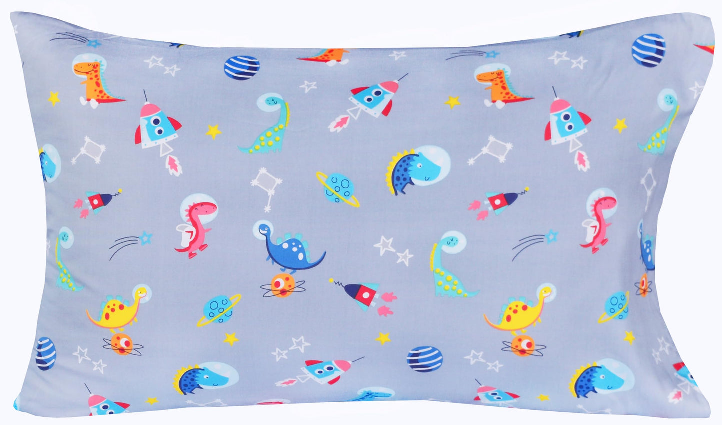 J-pinno Dinosaur Interstellar Exploration Universe Space Cute Adorable Twin Sheet Set for Kids Girls Boys Children,100% Cotton, Flat Sheet + Fitted Sheet + Pillowcase Bedding Decoration Gift Set