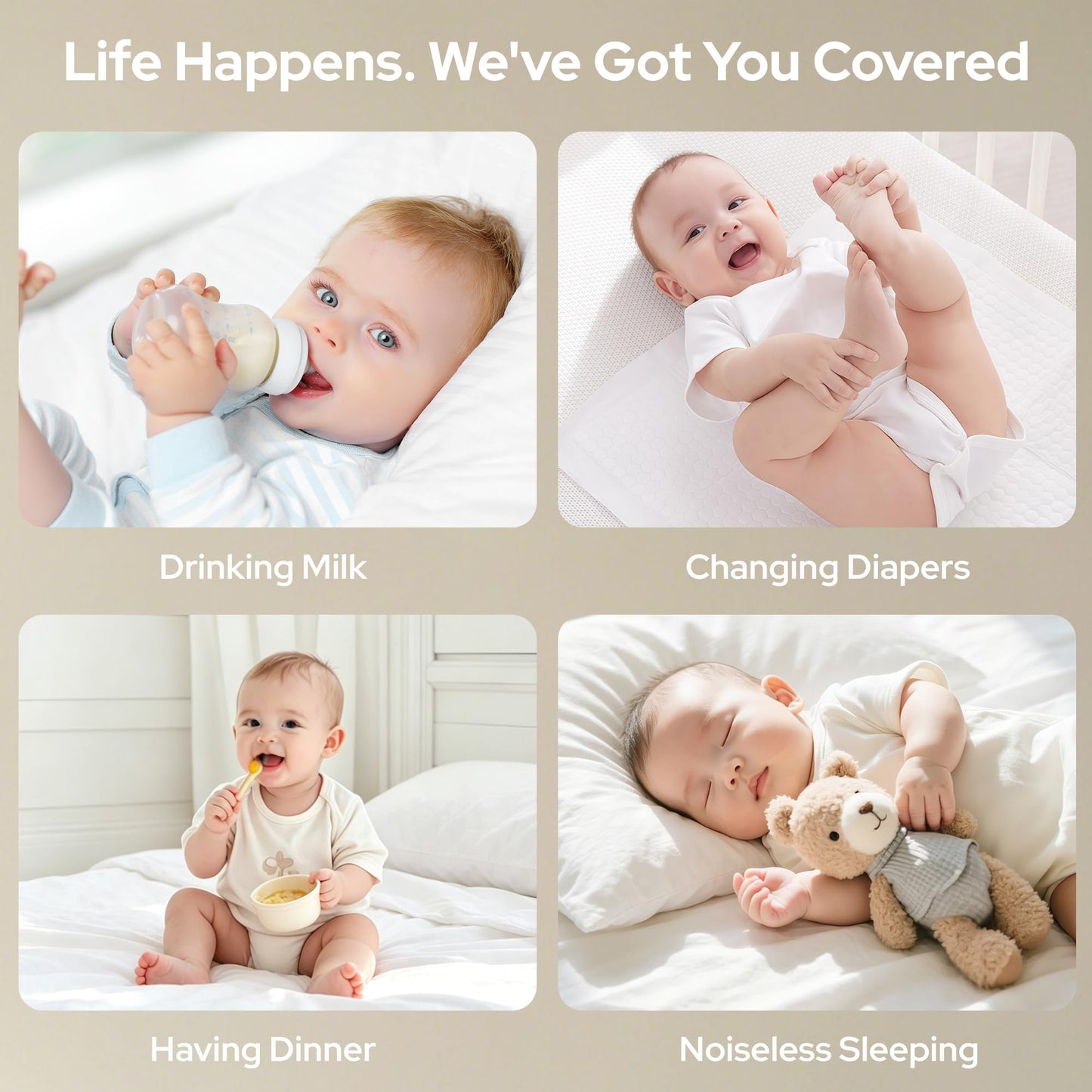 BEDLORE Waterproof Crib Mattress Protector 2 Pack, Ultra Soft Bamboo Viscose Crib Mattress Pad Cover, Noiseless Toddler Mattress Protector for Standard Baby Mattress Size 52''x28'', Dark Gray
