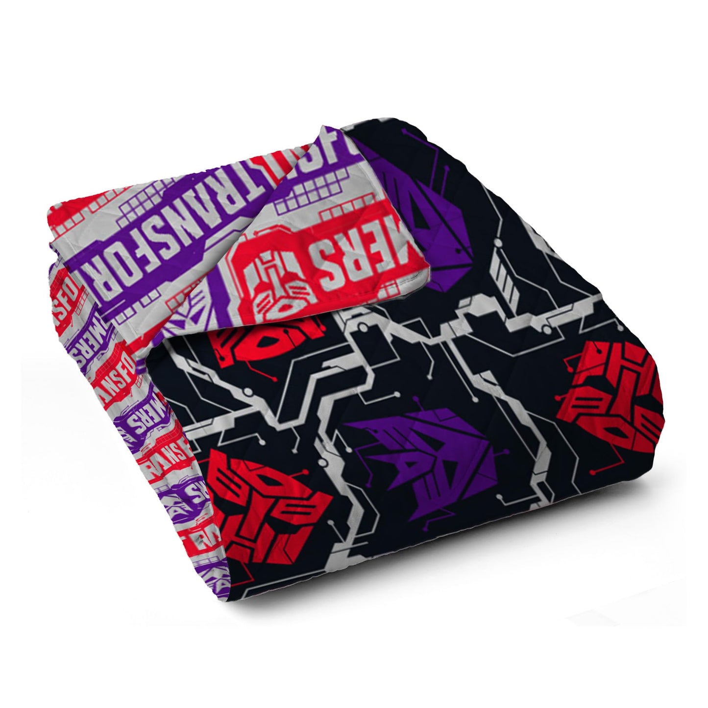Northwest Transformers Logo Quilted Blanket, Comfy Throw, Adults Boys Girls, Soft Lightweight Bedding for Bed, or Couch, 60 x 80 inches