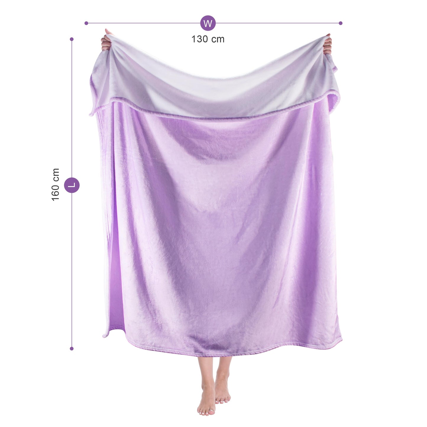 BABYSHEEP Blanket Super Soft Cozy, Lightweight Reversible Flannel Blanket, Warm Plush Throw Blanket for Couch, Sofa, Bed, Camping and Travel,Light Purple (Lavender