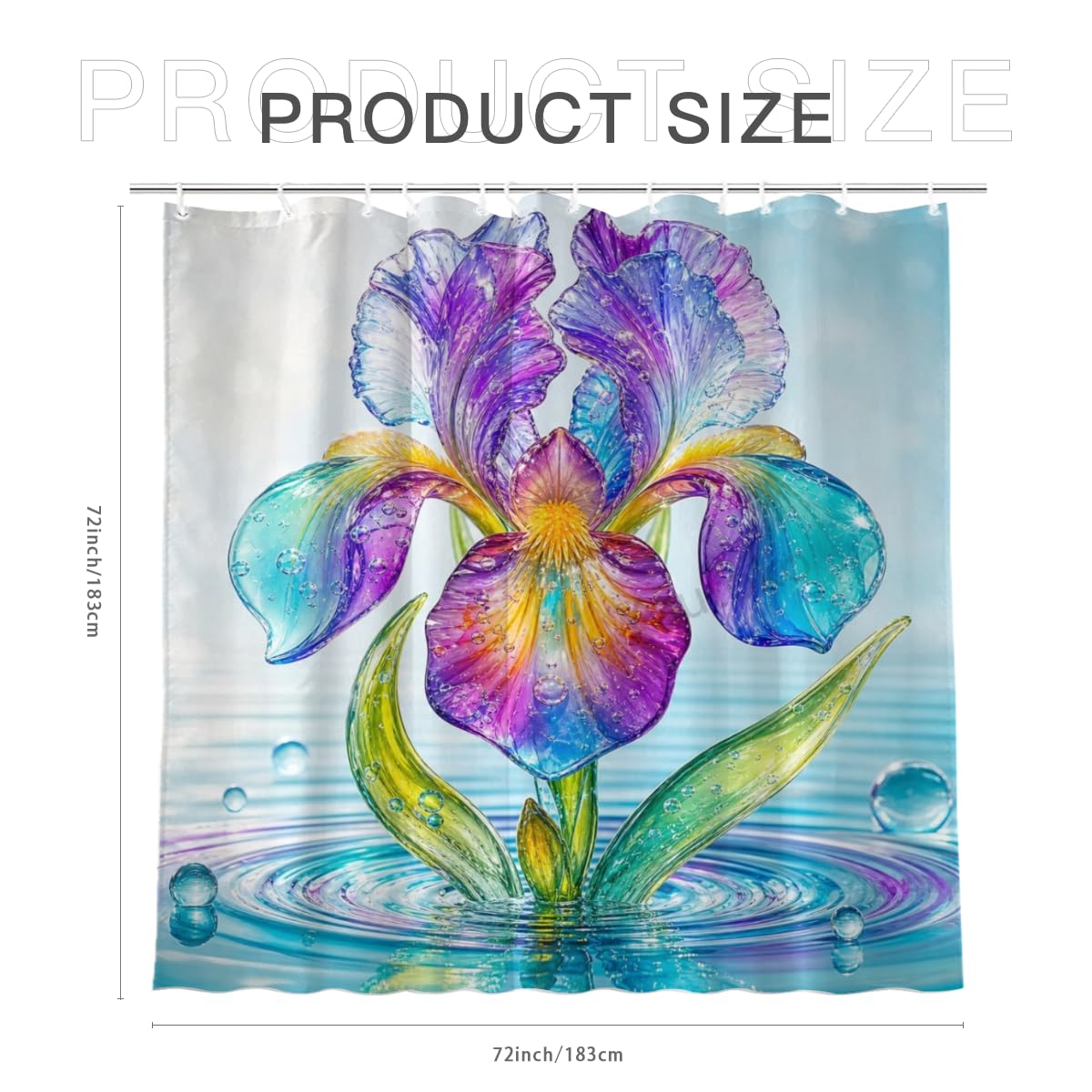 Youtoko Rose Floral Shower Curtain 72x72 Inch with 12 Hooks Polyester Bath Decor Set Whimsical Tropical Hibiscus Mix Romantic Style for Boho Bathroom