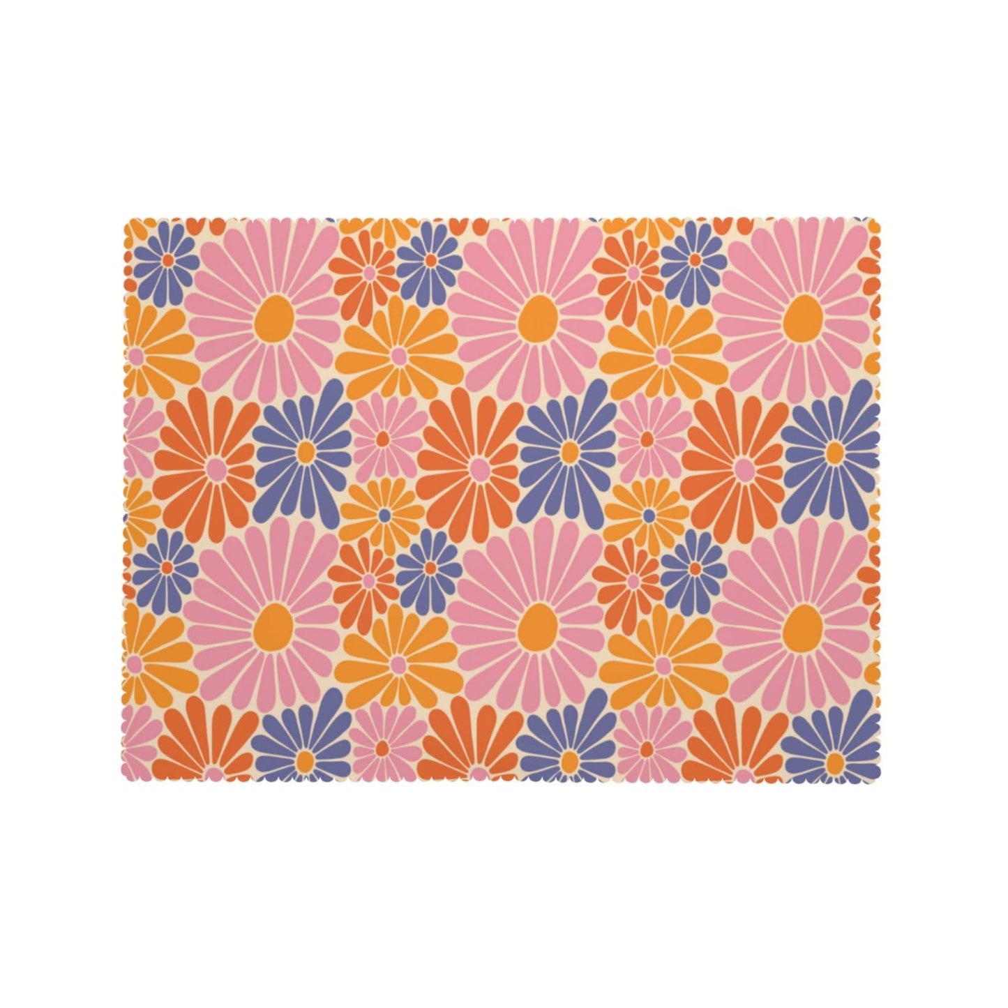 ZYPHORIEL Daisy Flowers Rectangle Tablecloths Retro Orange Pink Blue Flower Table Cloths Decorative Kitchen Dining Tablecloth for Rectangular Tables,Washable Table Cover for Party 54 x 72 Inch
