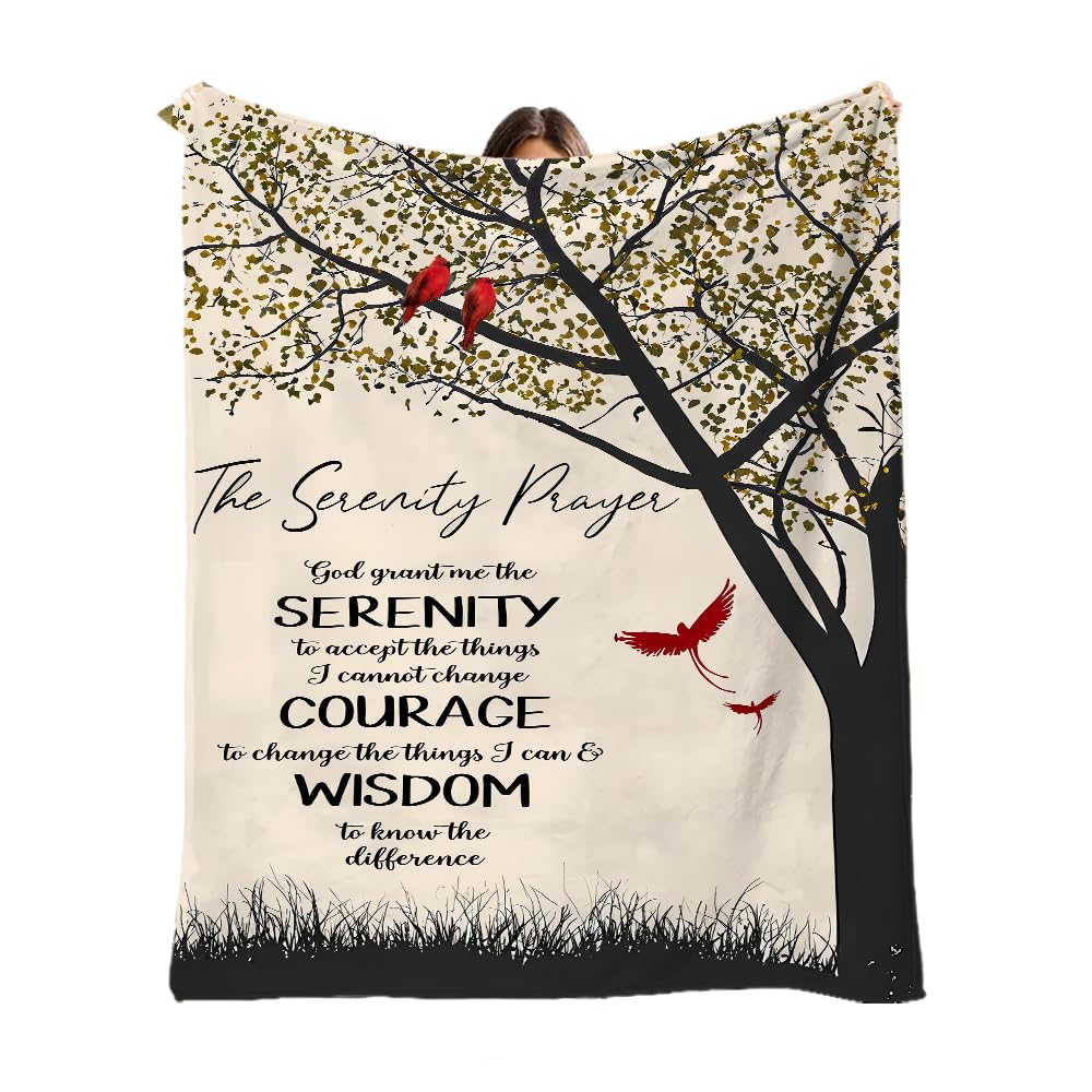 Wufdnvjkn Christian Blanket Gifts for Women Man Serenity Prayer Religious Throw Blankets Bible Verse Soft, Warm Cozy for Bedroom Living Room Sofa (40x50 inch)