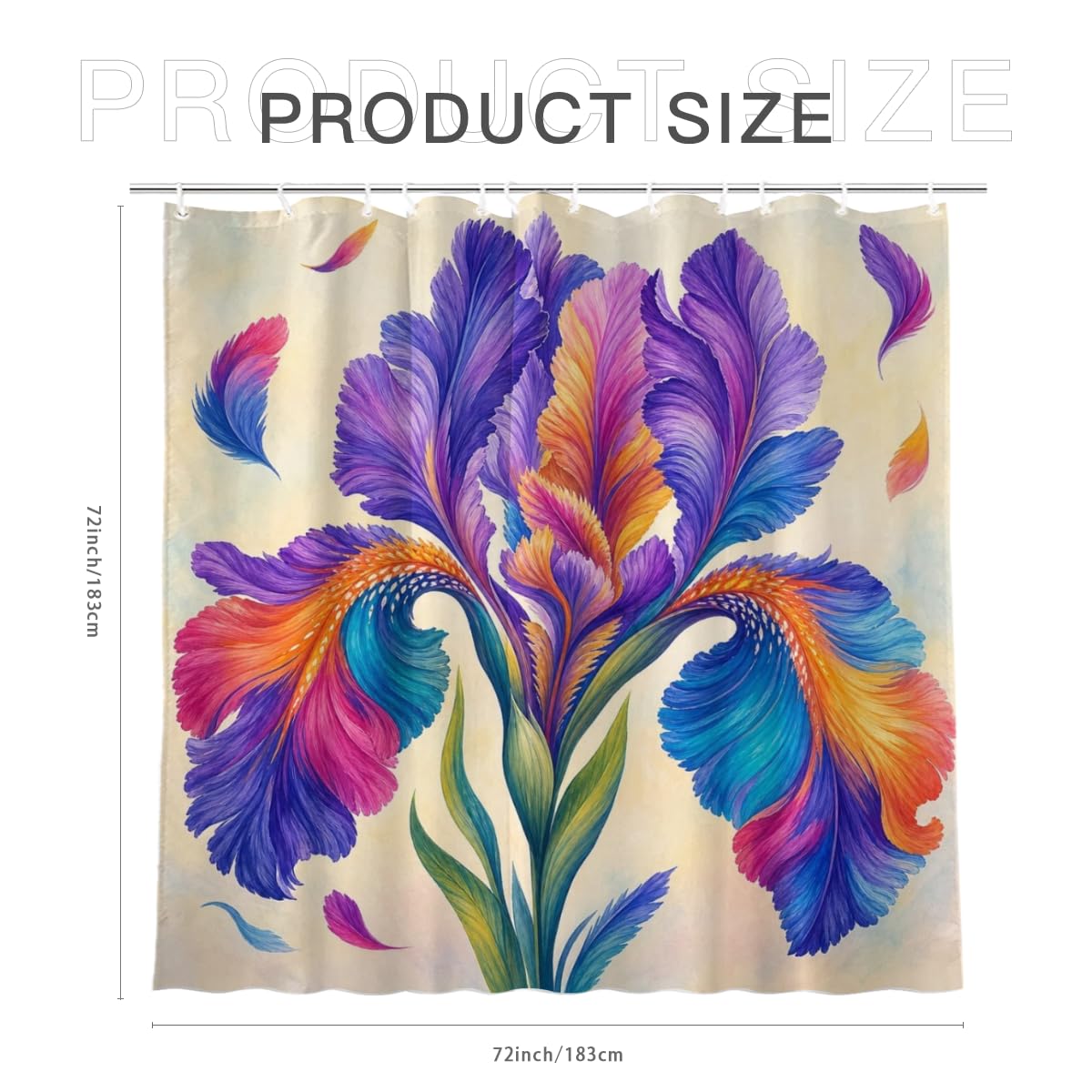Youtoko Rose Floral Shower Curtain 72x72 Inch with 12 Hooks Polyester Bath Decor Set Warm Pink Misty Garden Motif Romantic Style for Bathroom
