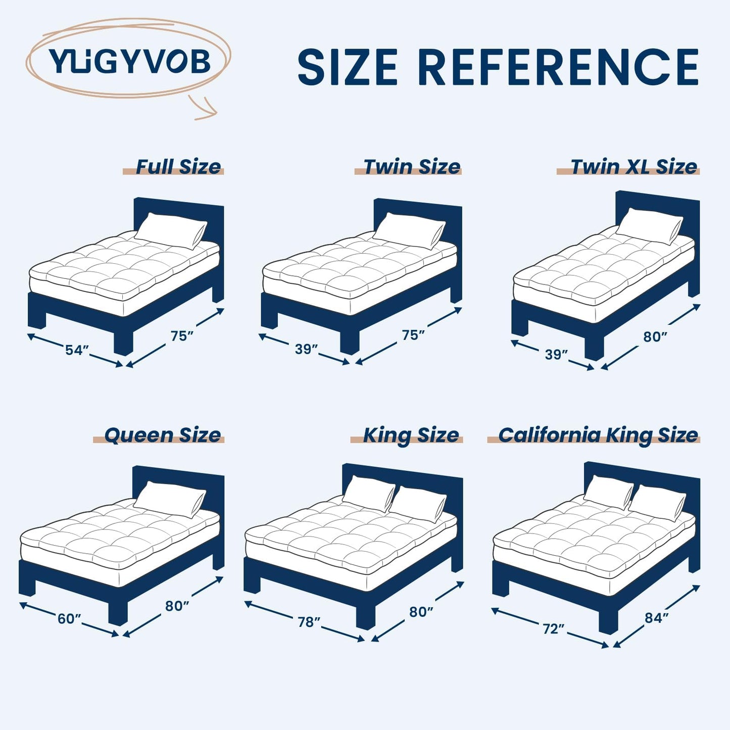 YUGYVOB Queen Size Mattress Topper Extra Thick, Cooling, and Breathable Mattress Pad 8-21" Deep Pocket Soft Down Alternative Fill
