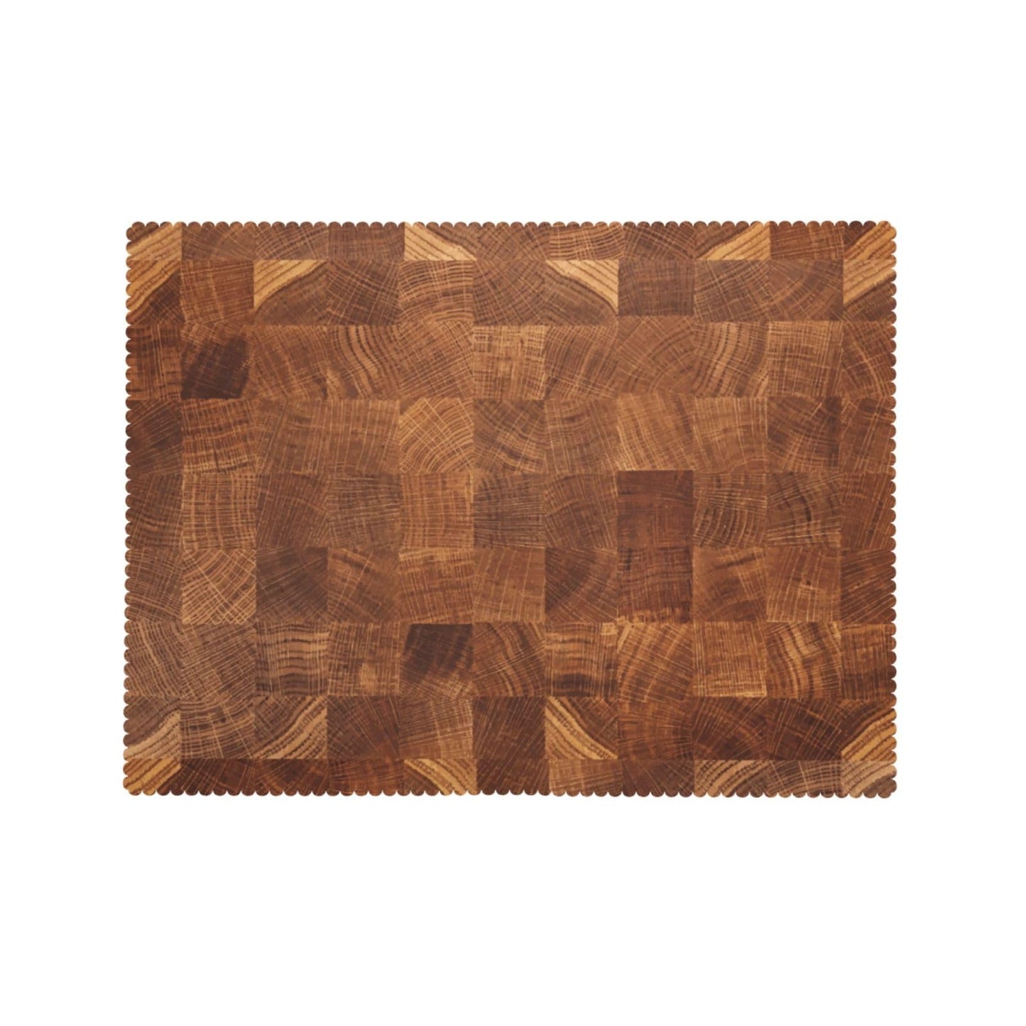 DRAVVIX Wooden Natural Texture Rectangular Tablecloth Brown Wooden Pattern Table Cloth with Wavy Lace Decoration Polyester Table Cover for Dining, Parties 54x72 inch