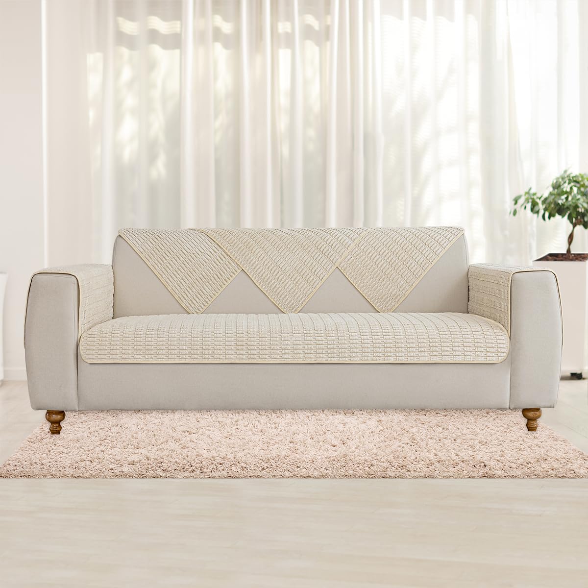 Muamar Dog Bed Cover Sofa Protector,Anti Slip Waterproof Sofa Covers for Living Room Couch Covers,Sofa Mat,Seat Cover,Dog Mat,Pet Pad for Furniture 1 Piece (30x70 inch, Cream White)