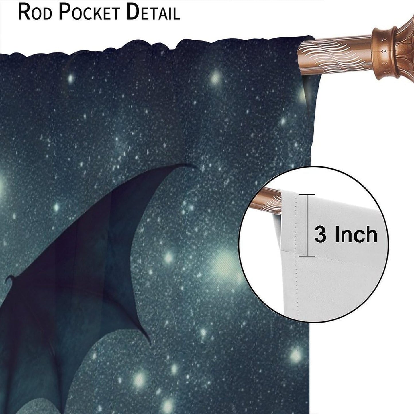 TFOSO Dragon Blackout Curtains, Fantasy Forest Night Dragon Home Decor Drapes for Boys Girls Teen Bedroom Living Room Kitchen Window Treatment 2 Panels Set Total Size 42" W X 63" L Inch