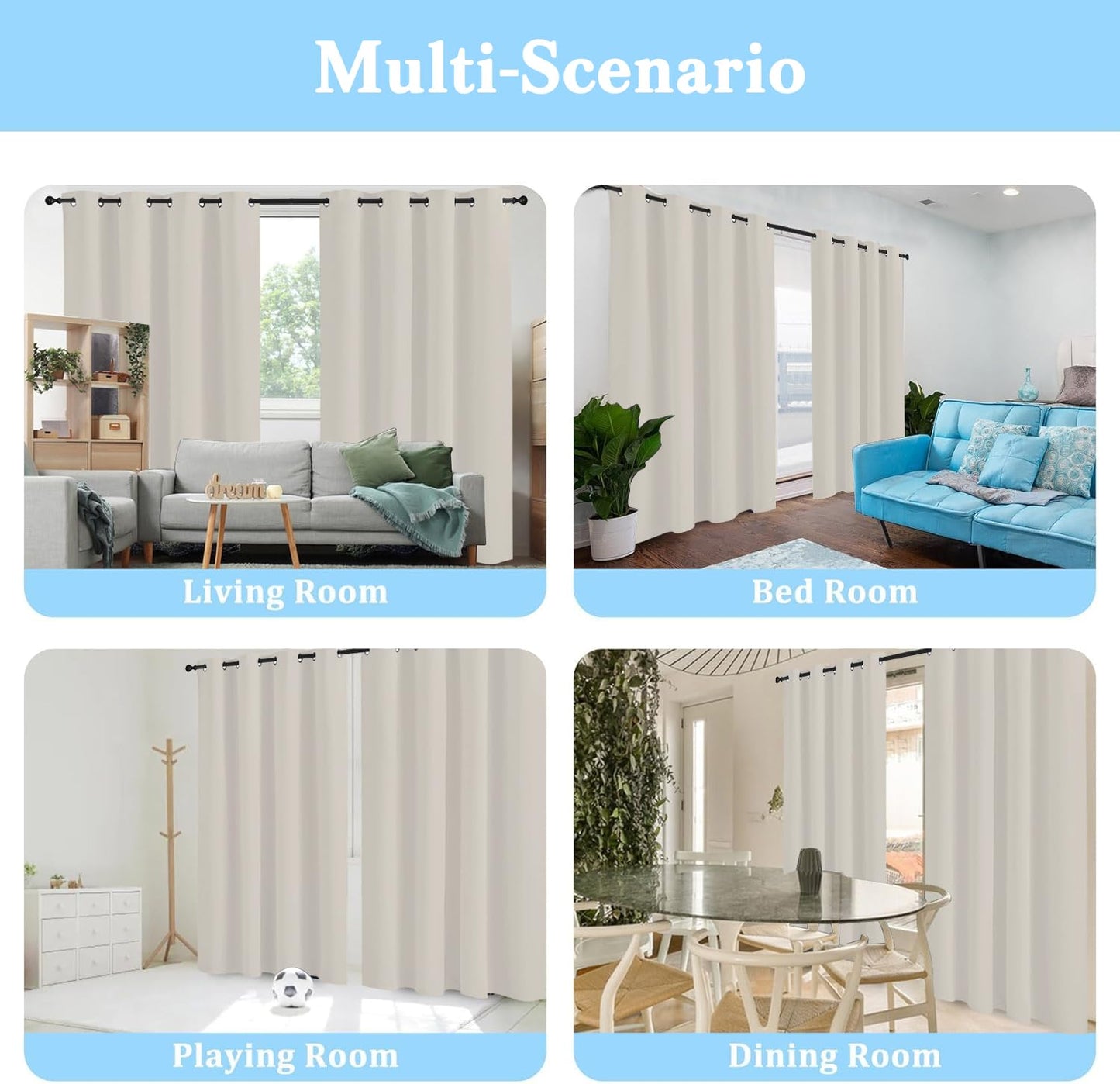 Waterfall Curtains 52x63 Inch, 2 Panels
