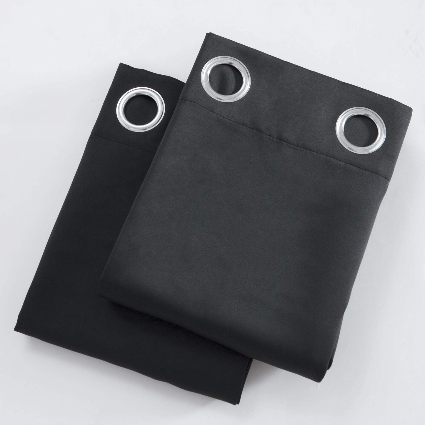 LEMOMO Blackout Curtains 52 x 84 inches Long Black Curtains Set of 2 Panels Thermal Insulated Room Darkening Curtains for Bedroom