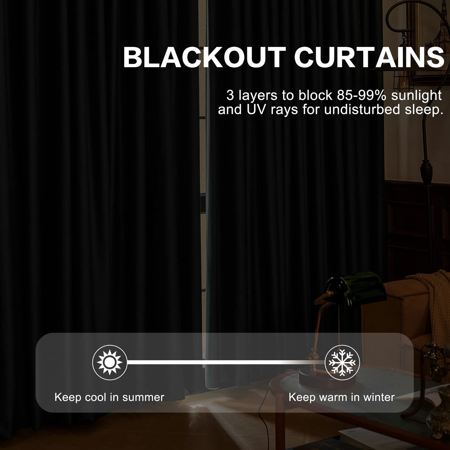 HUTO Burgundy Pinch Pleated Blackout Curtains Thermal Insulated Room Darkening Window Treatment Panel for Living Room, Bedroom, Kitchen, Small Window, 52 by 63 Inches Long, 1 Panel