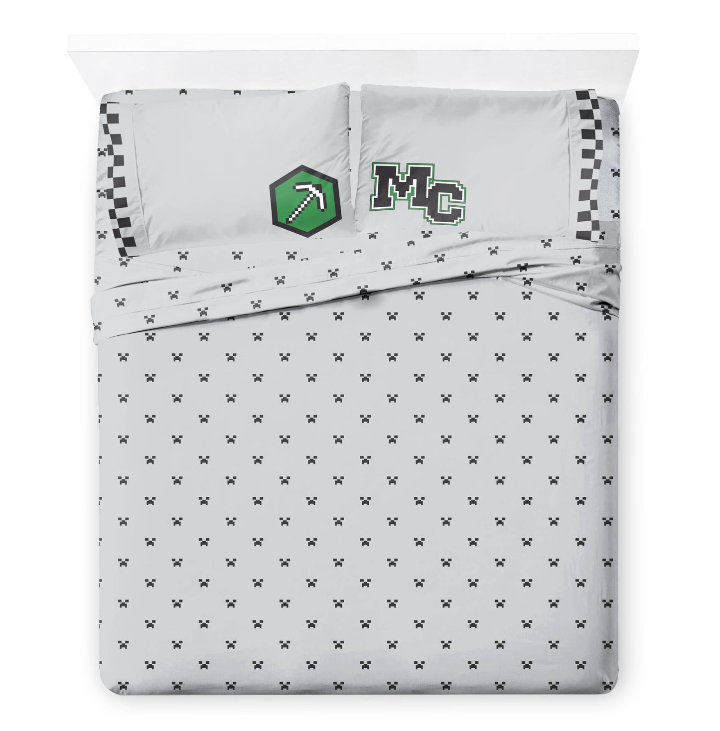Jay Franco Kids Comforter Set Includes Sheets and Pillow Covers - Soft and Cozy Bed Set for Stylish Room Decor, Official Licensed Bedding, Multi - Minecraft, 7 Piece Full
