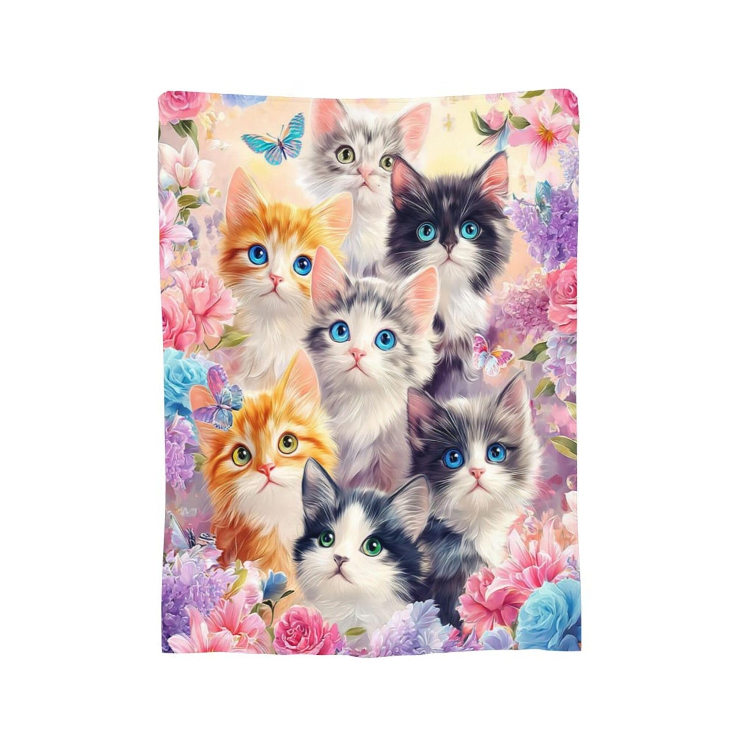 Cute Cat Blanket Cat Fleece Throw Blanket Super Soft Fuzzy Plush Cozy Warm Cats Decor Stuffed Bedding Blankets Gift for Boys Girls Men Women Kids & Adult 50"x40"