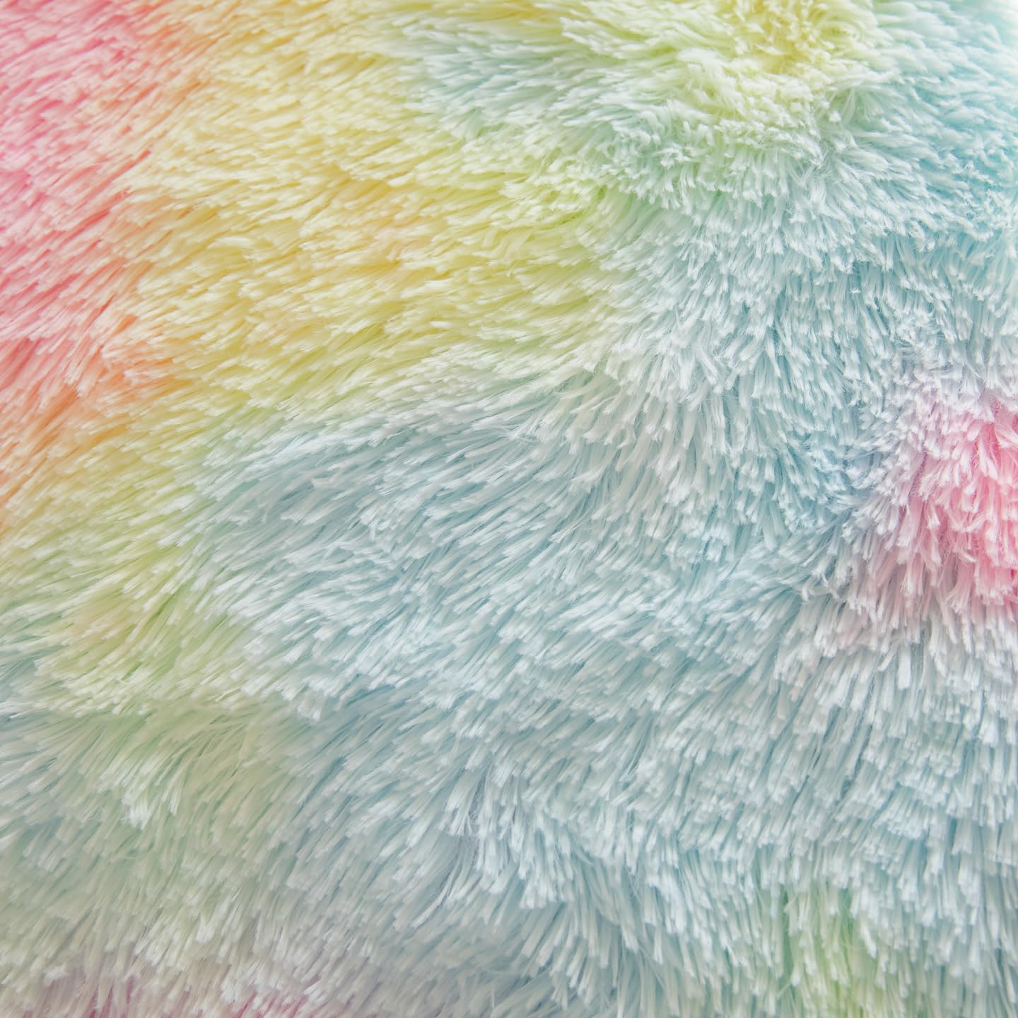 Roscloud Faux Fur Kids Girls Rainbow Comforter Sets Twin/Full - 3PC Bed Set Warm Comfortable Soft Plush Flannel Velvet Fluffy Fuzzy Bedding(Comforter x 1 Pillowcases x 2)