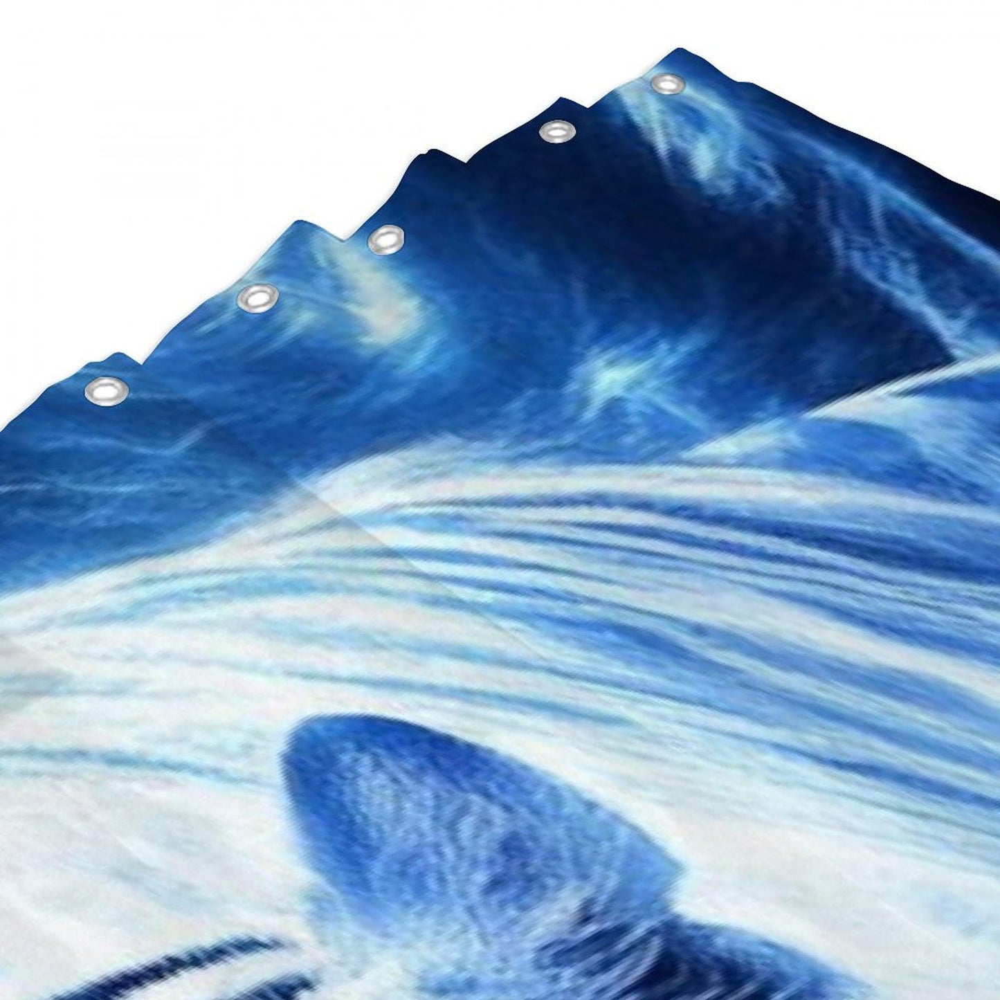 Fashion Hotel Bathroom Decorative Shower Curtain with Hooks, Blue Ice Fire Tiger Art Waterproof Lightweight Shower Curtain
