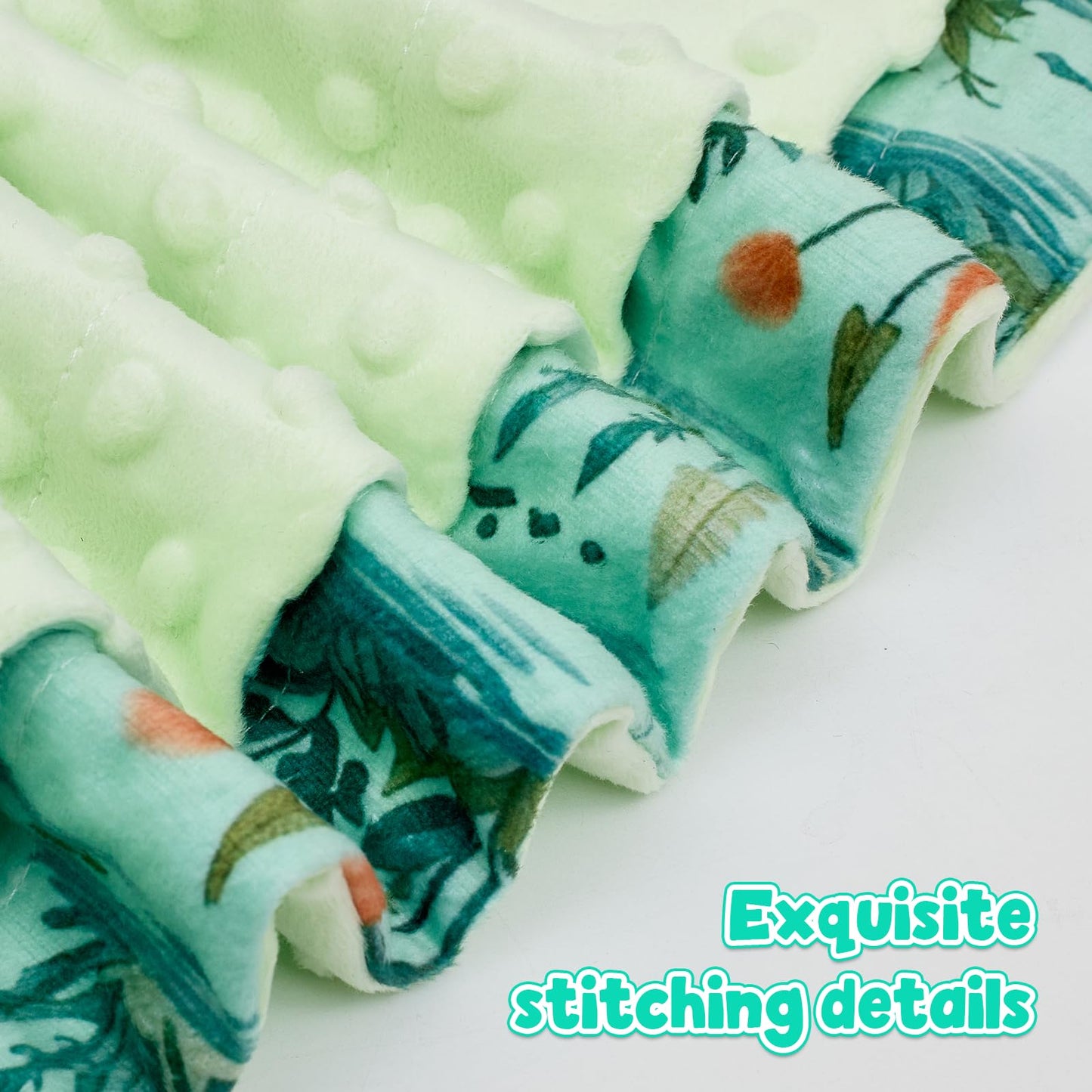 Baby Blanket for Boys Girls Super Soft Double Layer Minky with Dotted Backing Cute Cow Crib Receiving Blanket Bed Throws for Newborns Nursery Stroller Toddler 30 x 40 Inch (Fish)