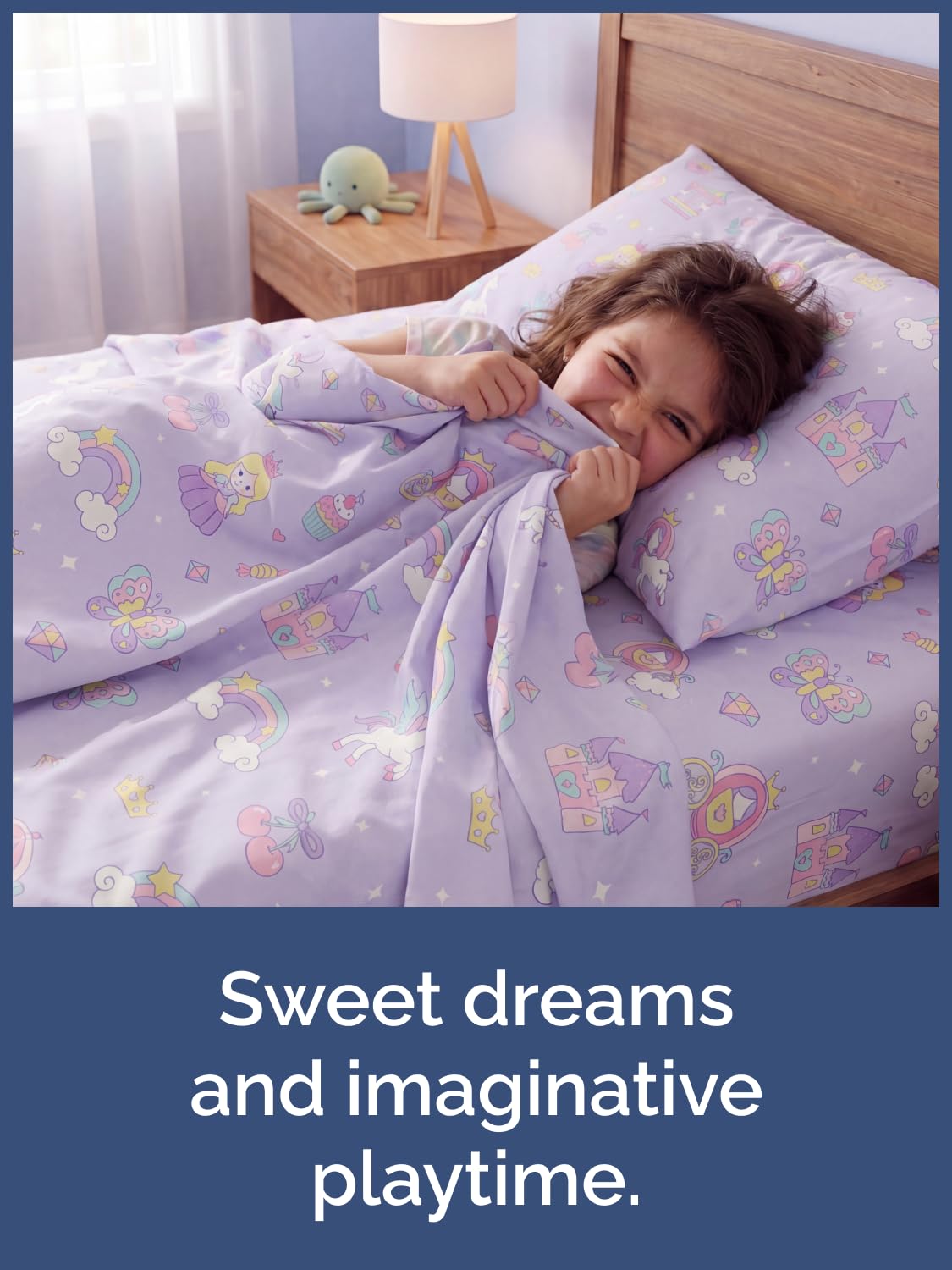 CGK Unlimited Kids Princess Dreamland Twin 3 Piece Sheet Set - Boys, Girls, Teens, Toddler - Easy Fit Deep Pockets - Soft, Cooling & Breathable Sheets - Cozy, Fade & Wrinkle Free - Machine Washable