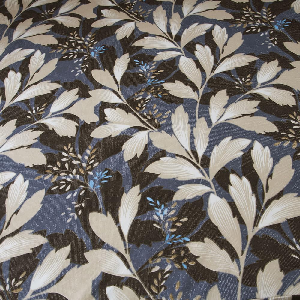 NATURETY Bedding Fitted Sheet with Deep Pocket,Leaf Designs Printed Thicken Fabric Bed Sheets (Gray Leafs, Queen)