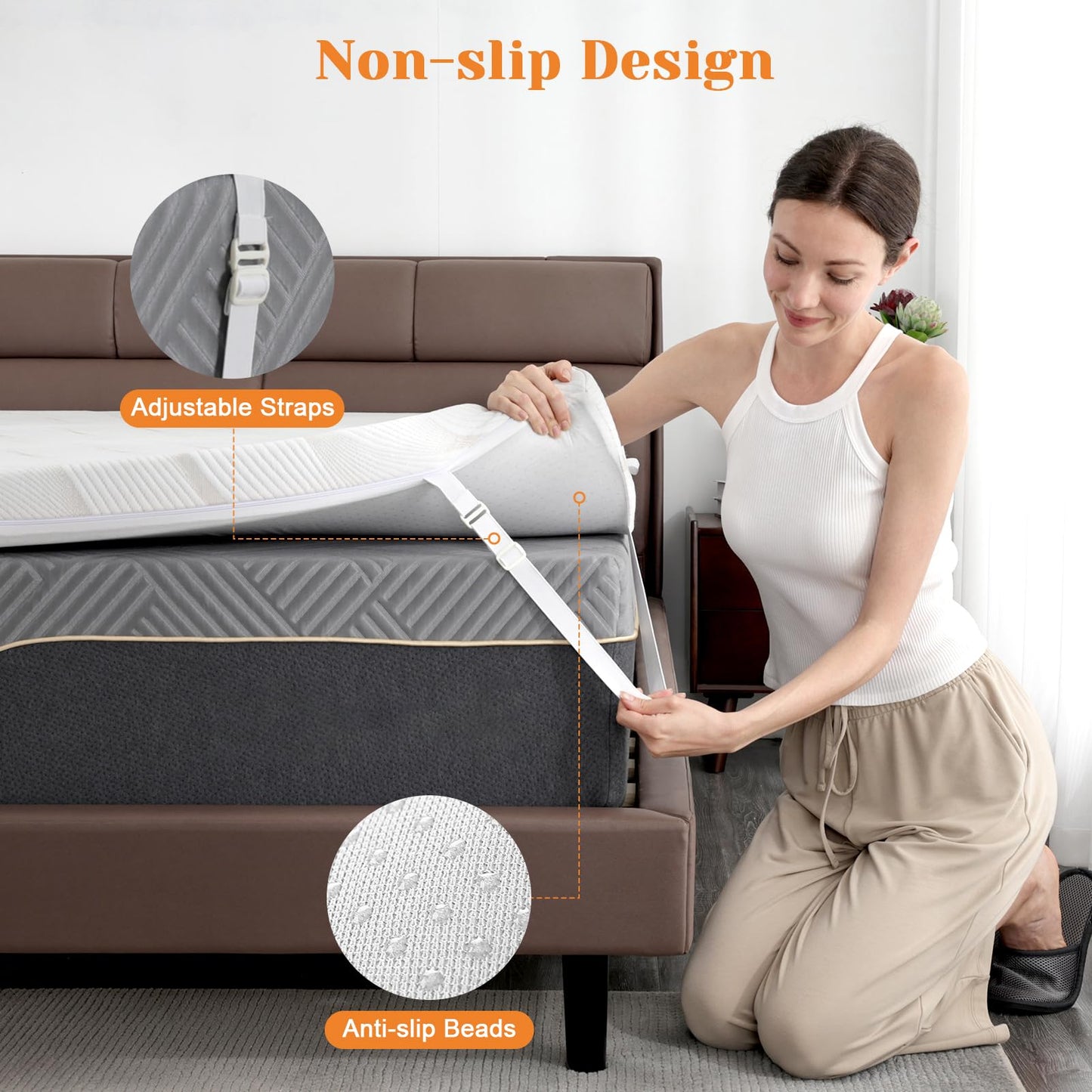 Extra Firm Mattress Topper Short King Size 3 Inch, Cooling Gel+Bamboo High Density Support Mattress Topper with Removable Cover, Bed Topper for Pain Relief CertiPUR-US, 71''x74''