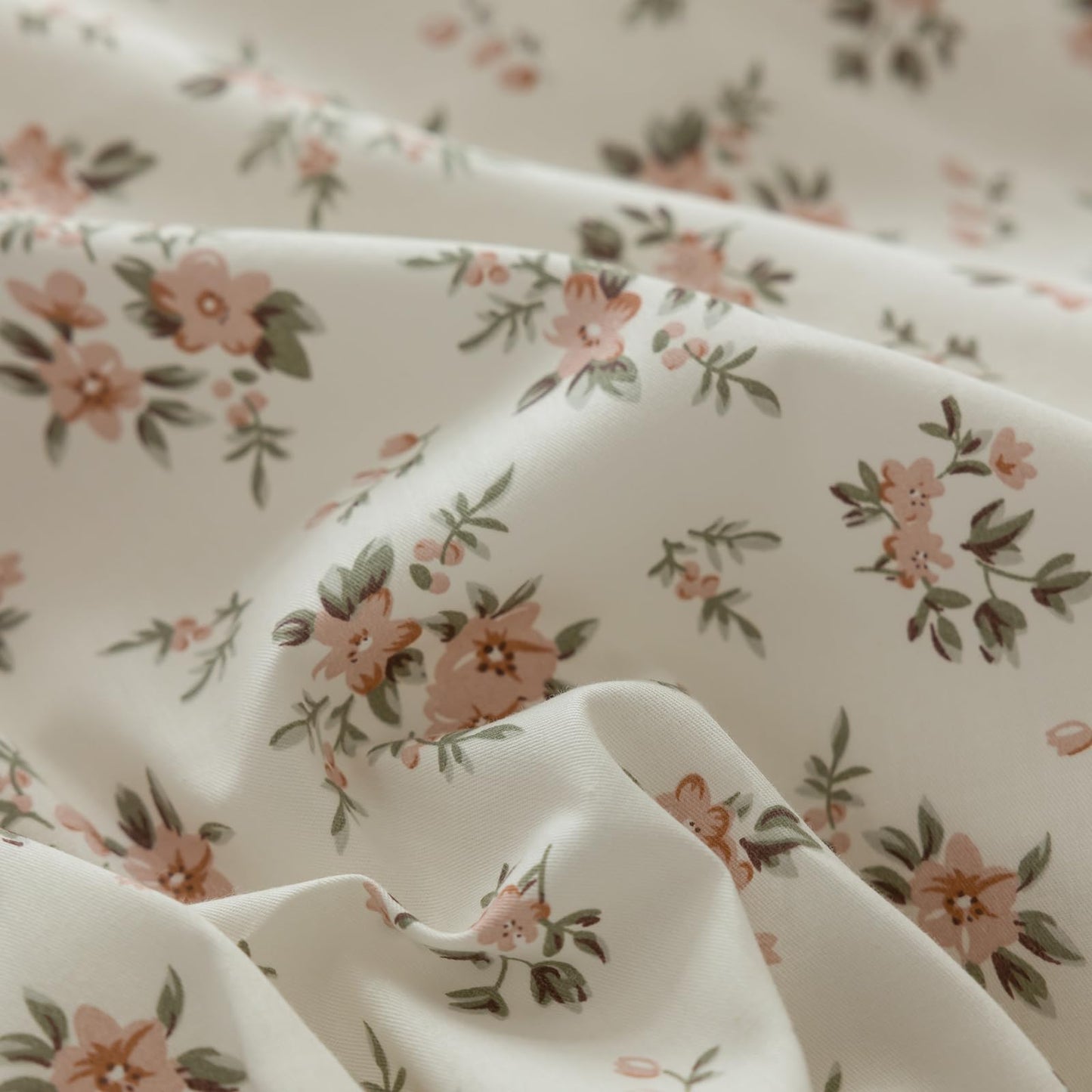 mixinni Soft Aesthetic Cotton Blush Flower Pattern 2 Piece King Size Bow Tie Pillow Cases 20 x 36 Inches Set of 2