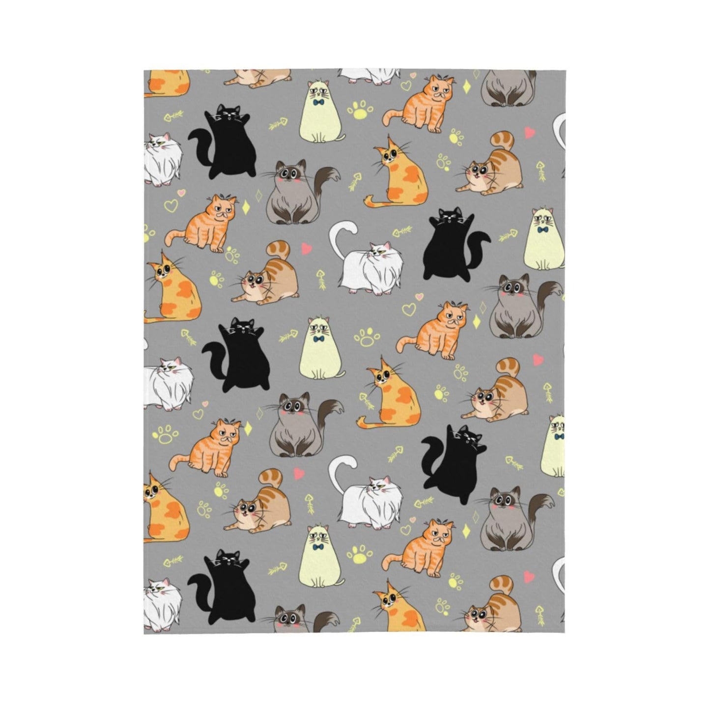 Cute Cat Throw Blanket Cozy Fluffy Plush Blanket Soft Flannel Throw Blanket for Kids Men Women Gift Sofa Bed Couch 50"x40" Christmas