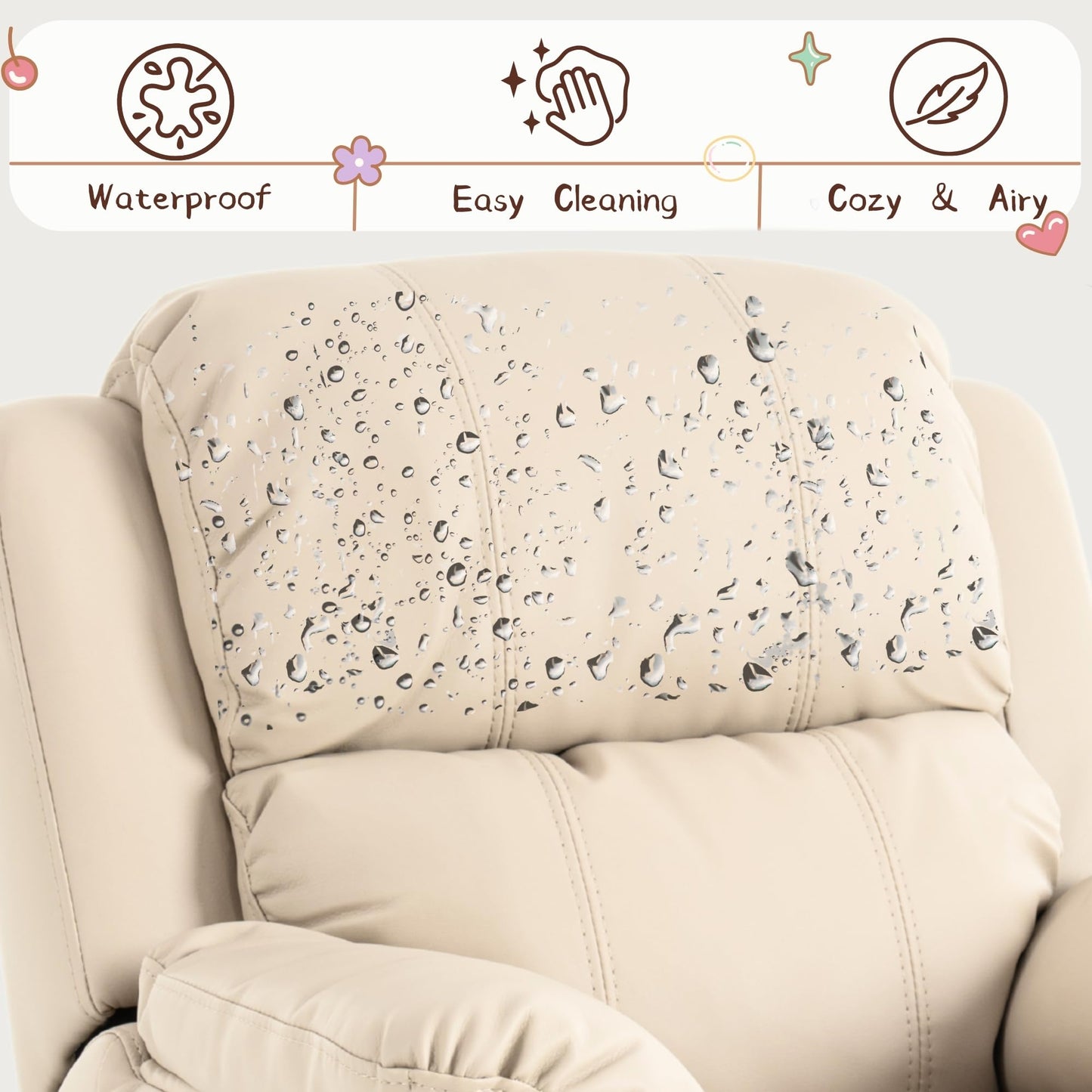 Kids Recliner Chair Storage Arms Reclining Toddler Push Back Sofa Ages 2-8