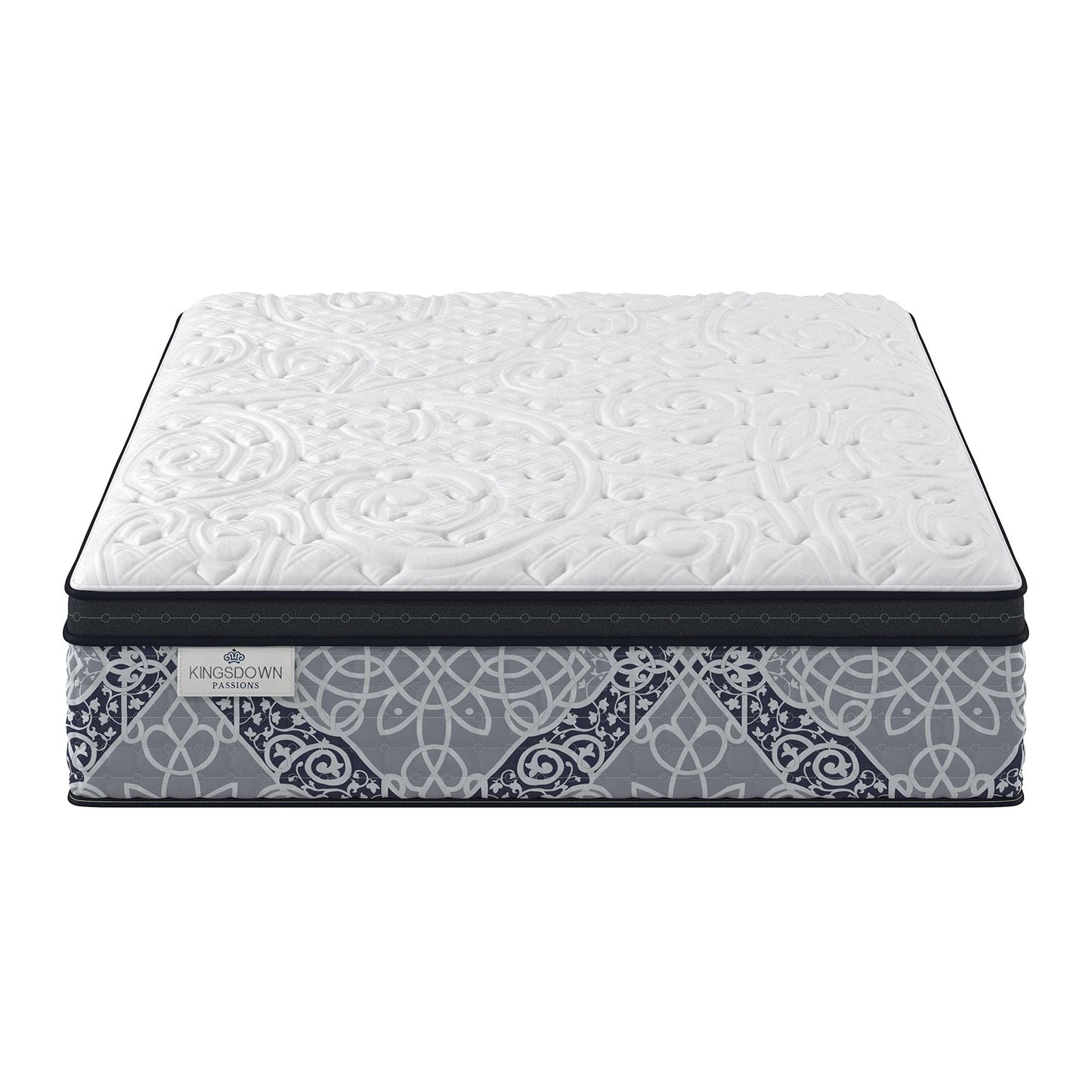 Kingsdown Cushion Firm Euro Pillow Top Hybrid Twin Mattress Cooling Gel Memory Foam Layer Multi-Layered Motion Isolation Cool Sleep Quilted Top Luxury Mattresses, 15-inch, Passions Engleson