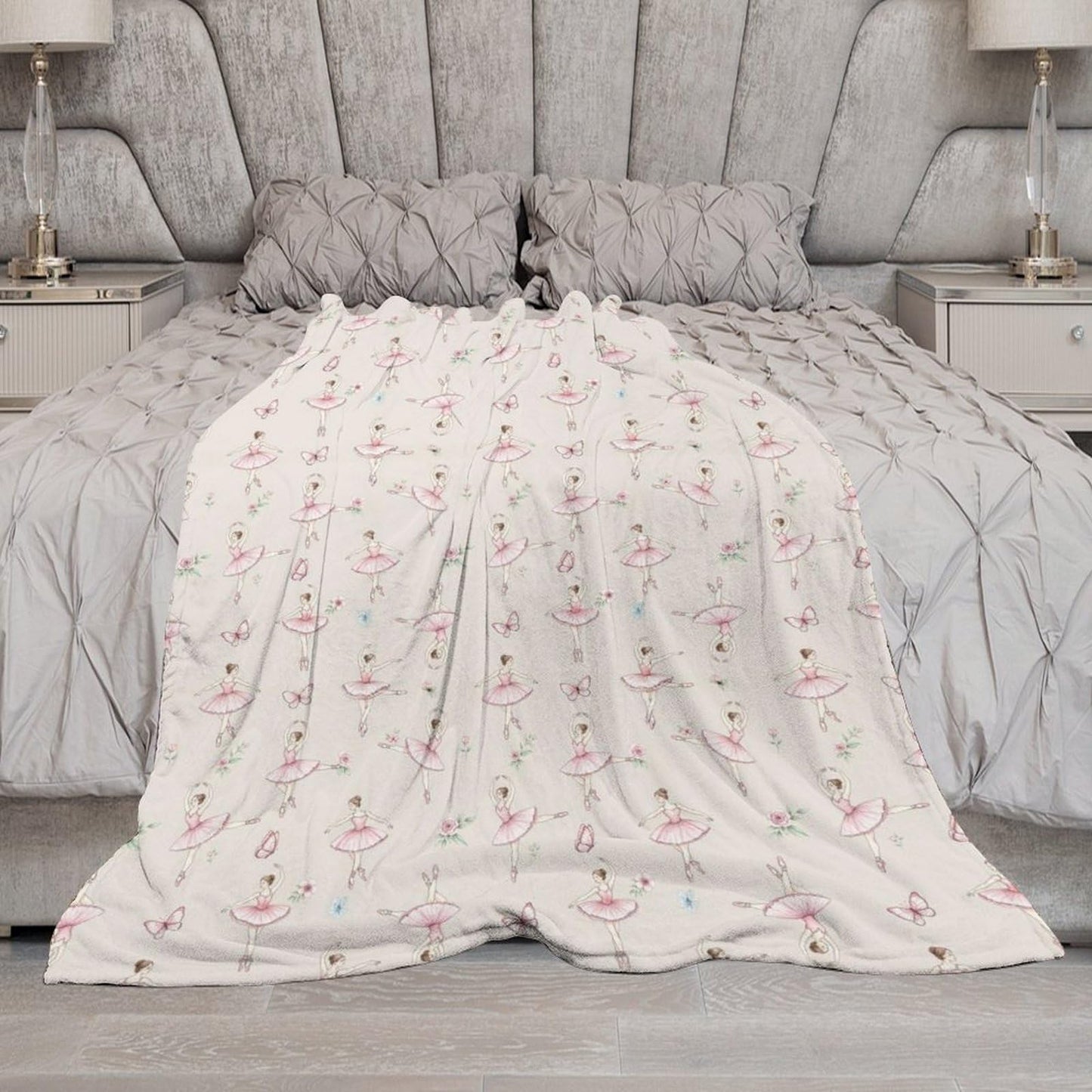 Fashion Home Decor Soft Throw Blanket, Cozy Warm Blanket for Bed, Sofa and Couch Compatible with Dance Girl Women Ballet