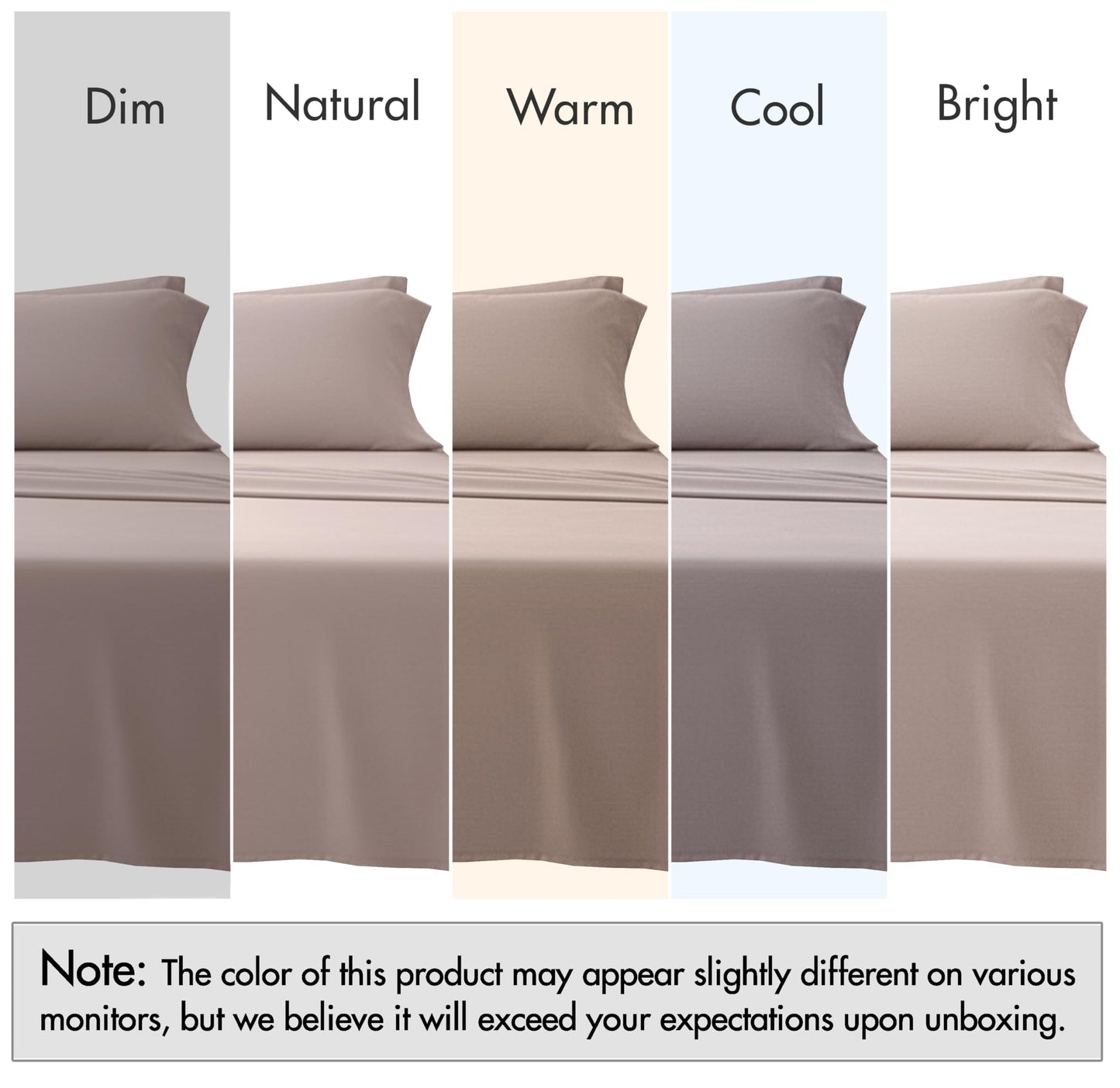 RUVANTI 100% Cotton Percale Sheets Full Size – Crisp Cooling Bed Sheets for Hot Sleepers, Deep Pocket 16”, Soft Breathable & Durable Hotel-Style 4 Piece Set, Warm Mocha