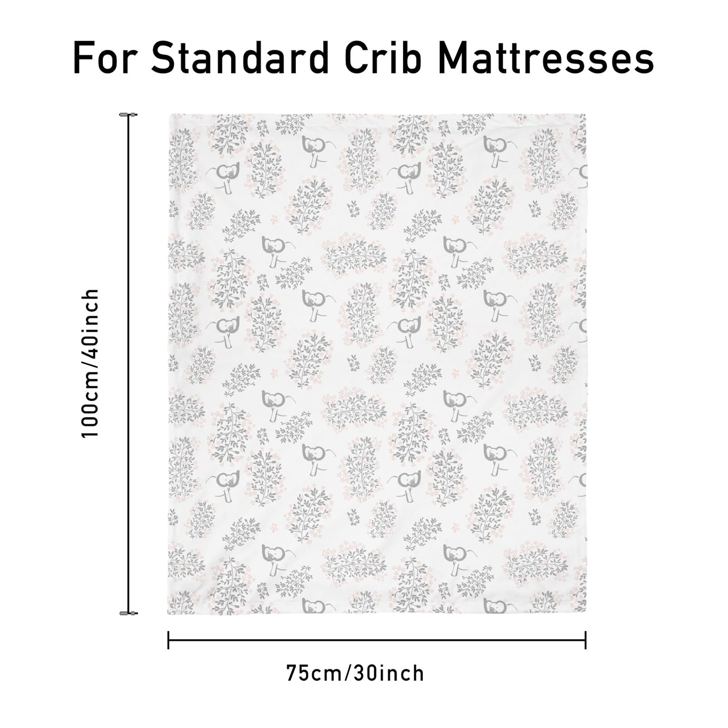 CIVARUA KIDS Baby Blankets for Girls Soft Plush Nursery Minky Blanket Neutral with Print Pink Forest Elephant and Cozy Raised Dotted Fleece Backing, 30 x 40 Inch Double Layer Bed Throws