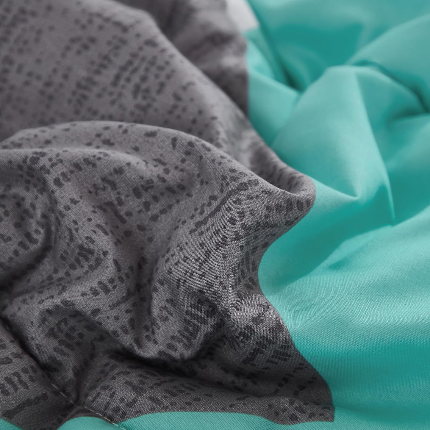 Bedbay Teal Grey Queen Comforter Set with Sheets 8 Pcs Queen Bed in a Bag Modern Geometric Chevron Print Luxury Western Bedding 1 Comforter 4 Pillowcases 1 Flat Sheet 1 Fitted Sheet 1 Cushion Cover