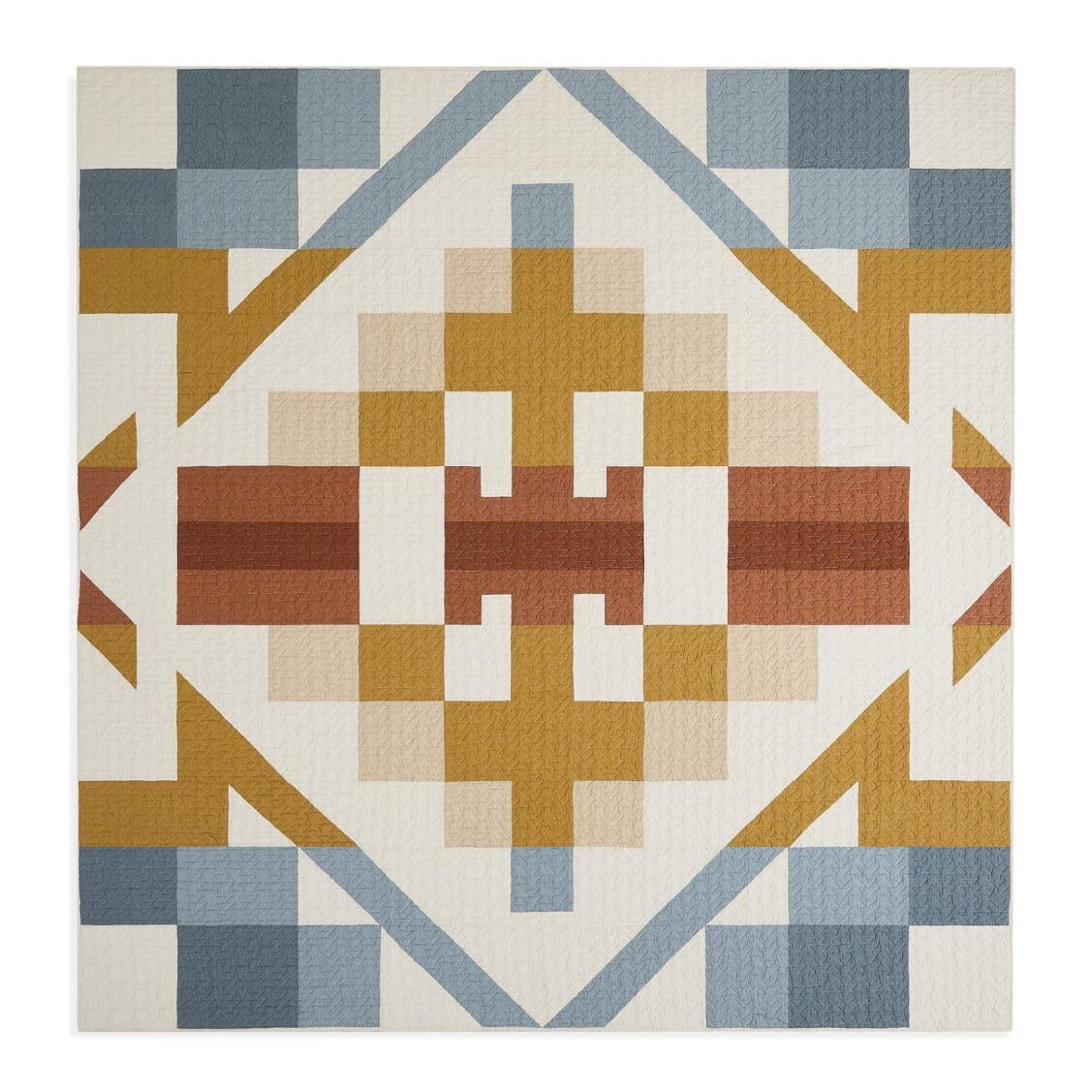 Pendleton King Quilt Set – 100% Cotton 3 Piece Quilt Set with Shams, Soft Lightweight Bedding for King Size Bed, Silver Blue Patterned Comforter Alternative, King Bedding Set (Carico Lake)