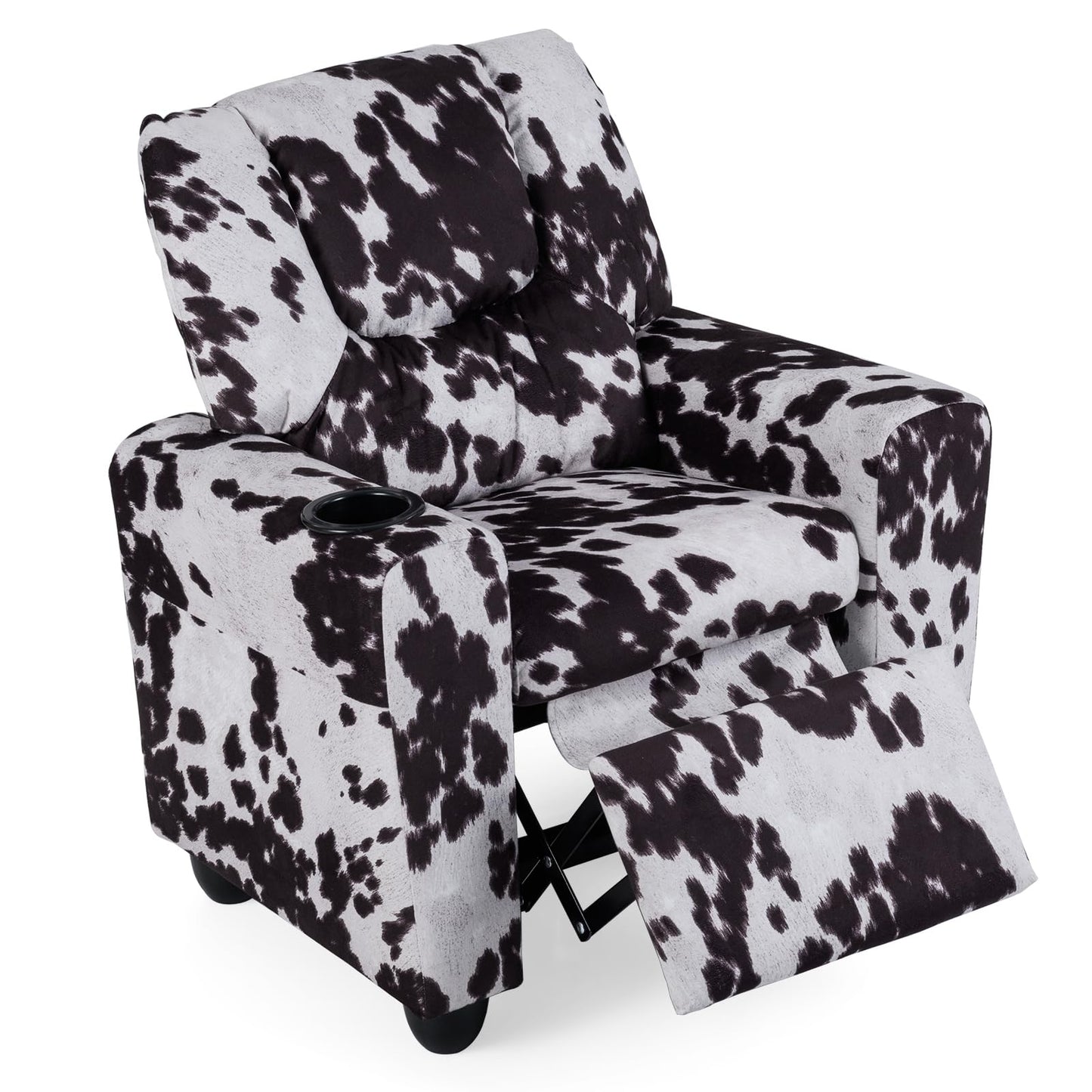 Costzon Kids Recliner Chair with Cup Holder, Toddler Adjustable Lounge Chair w/Footrest for Boys Girls Room, Ergonomic Baby Child Furniture Sofa for Age 3+ Gifts, Kids Mini Recliner up to 150 lbs