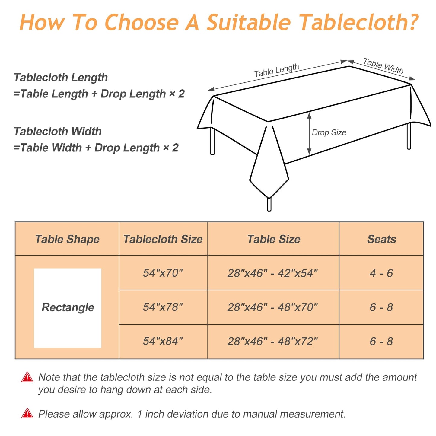 Kaixinbao Vinyl Tablecloth Rectangle, Heavy Duty Waterproof Table Cloth, Wipeable, Reusable Spillproof Table Cover for Indoor, Outdoor, Kitchen, Dining Room, Party, Picnic, Camping