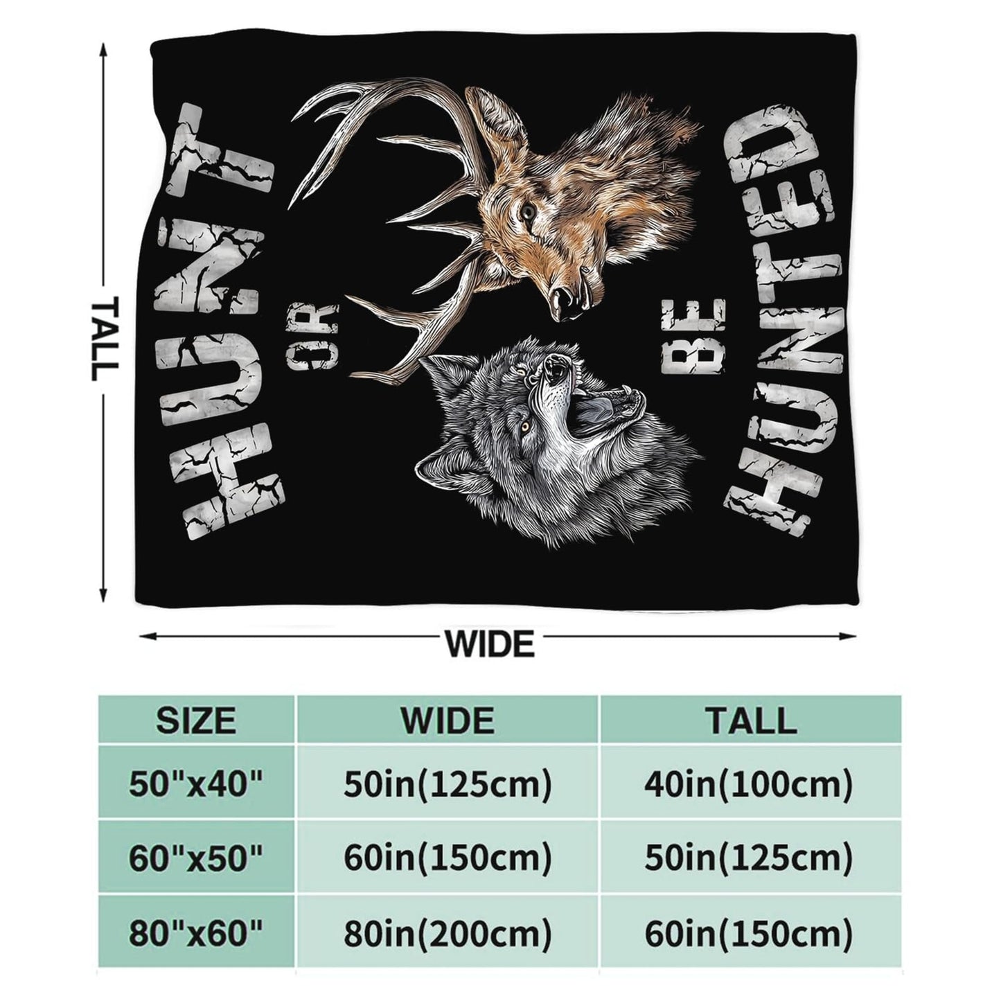 Hunting Blanket for Men, Deer Wolf Throw Blanket for Couch Bed, Soft Rustic Flannel Fleece Blanket, Cozy Hunting Gifts for Husband Dad Hunters Cabin Decor 50"X40"
