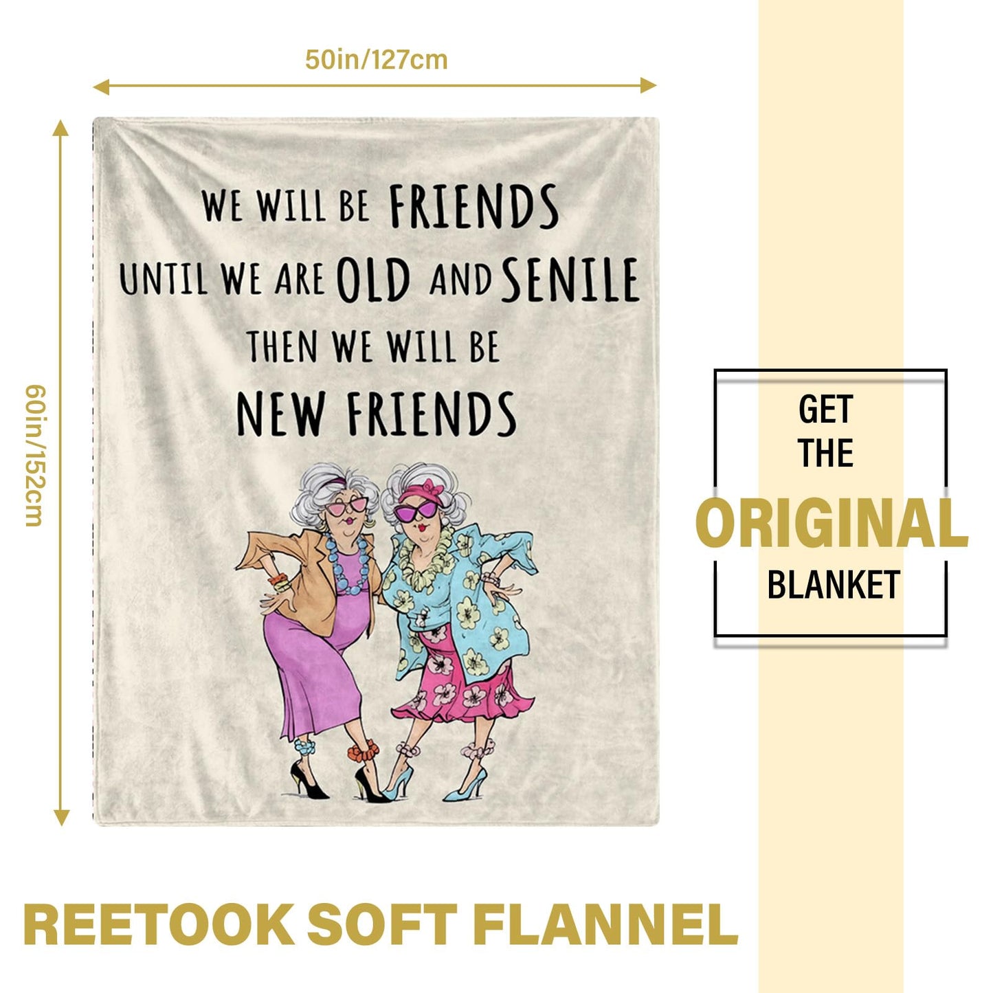 Soft Friend Blanket for Women, Warm and Cozy Friendship Gifts for Women, Friends Blanket for Friendship, Birthday, Warm Throw Blanket Gifts for Chritsmas Thanksgiving 50x60