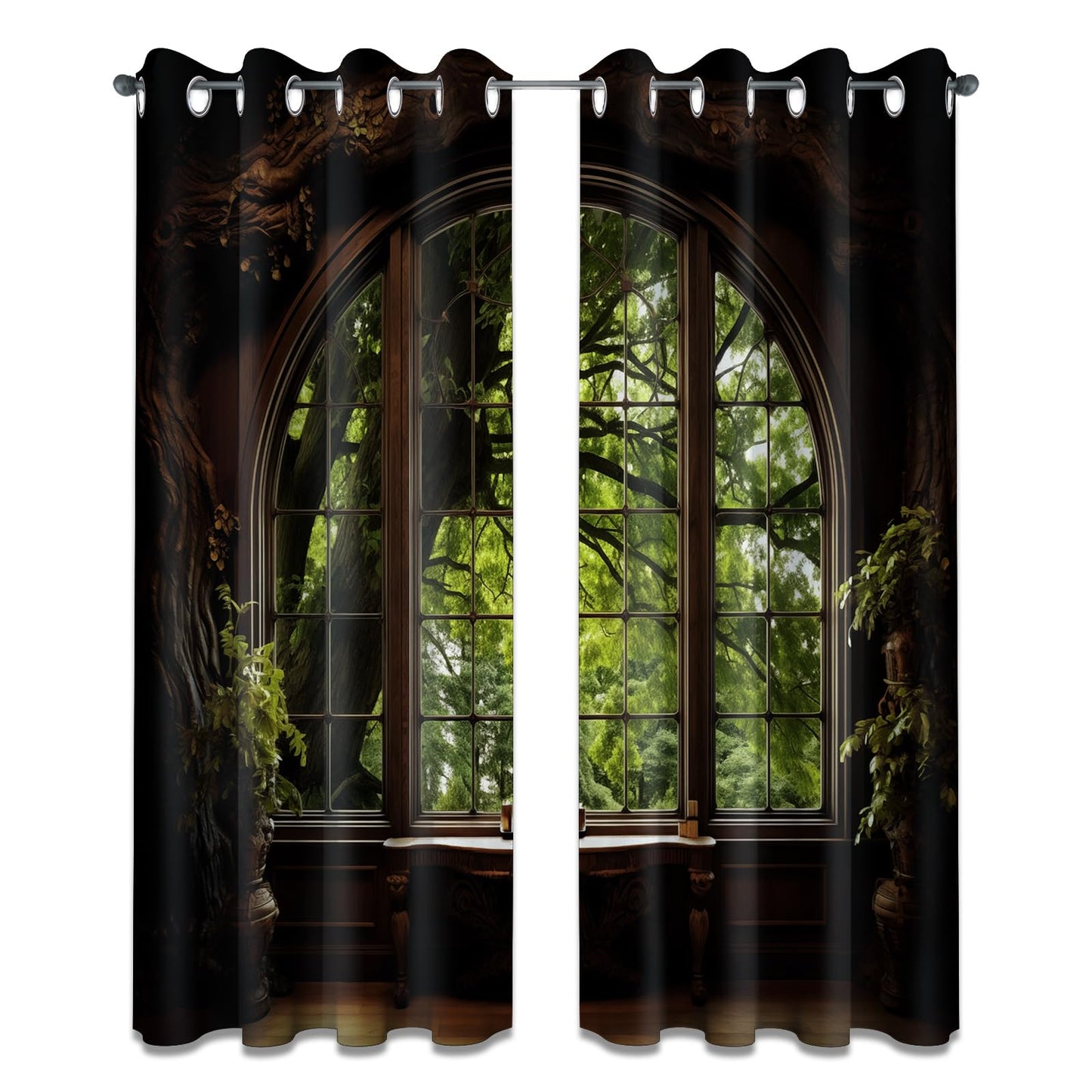dueeia Forest Landscape Blackout Curtains, 84 X 52 Inch