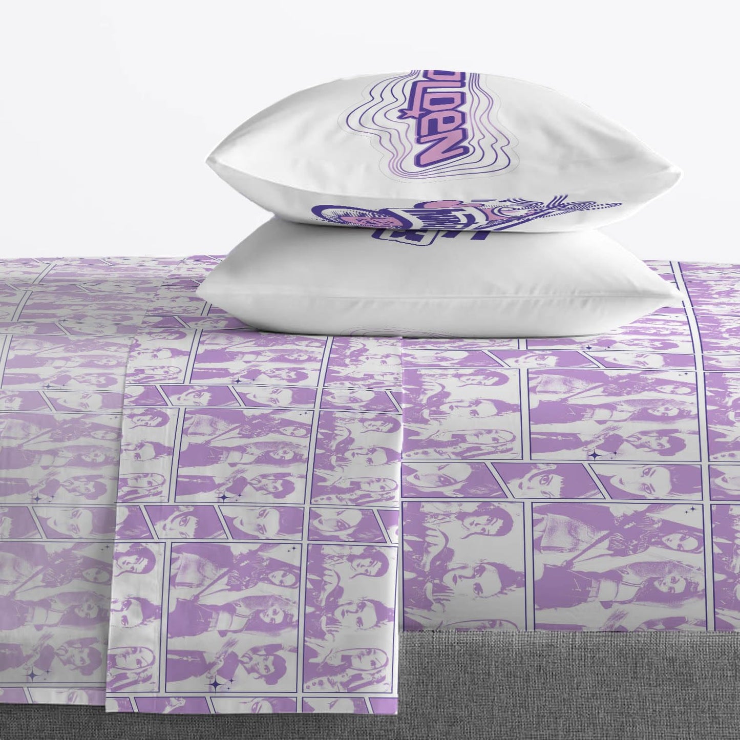 Jay Franco Kids Sheet Set with Fitted, Flat Sheets & Pillow Cover - Ultra-Soft Bedding with Pillowcase for Room Decor, White - Kpop Demon Hunters, 4 Piece Full