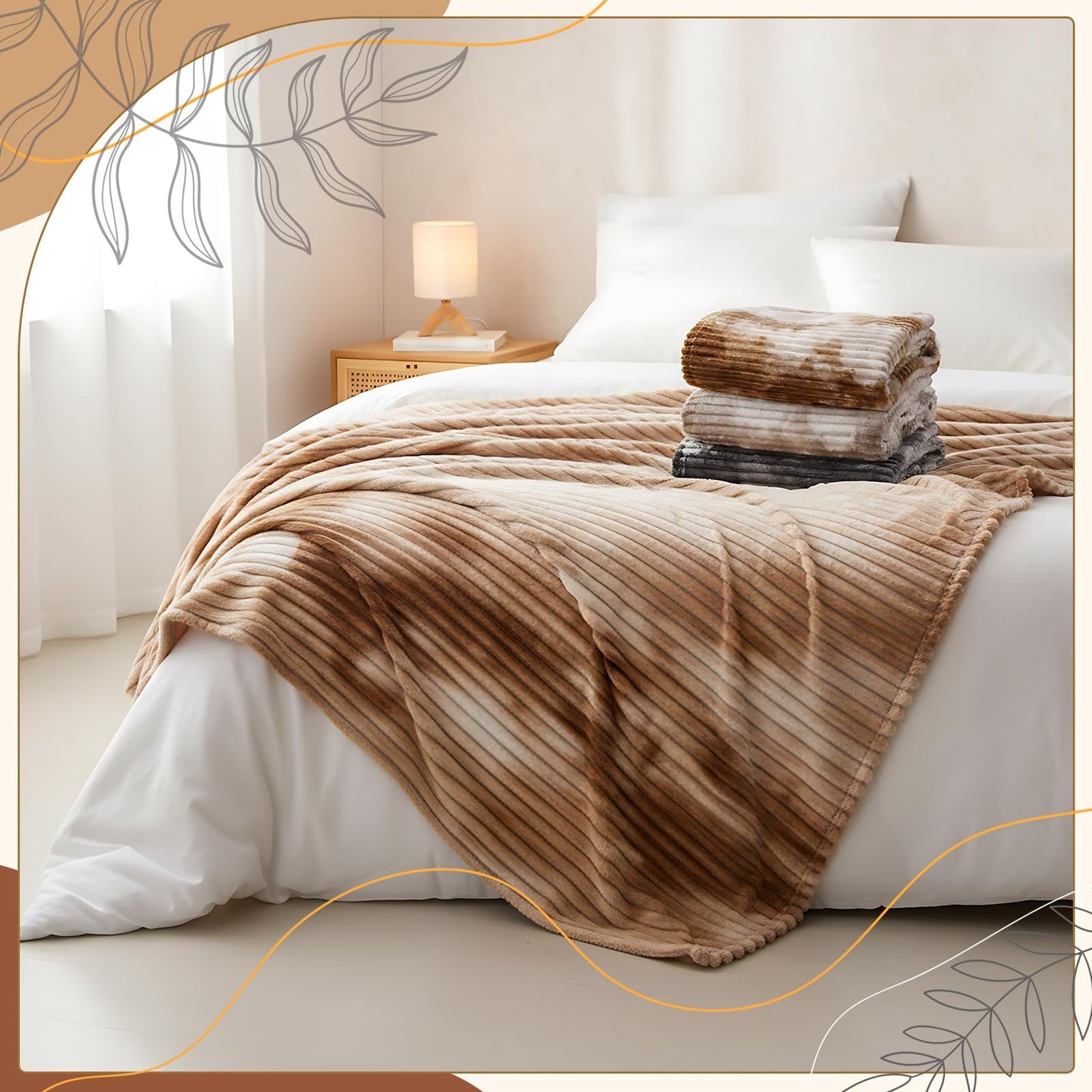 SmoothNovelty 4 Pcs Faux Fur Throw Blanke Bulk Summer Air Conditioned Rooms Gifts Tie Dyed Rabbit Fur Sleepover Blankets Warm Lightweight for Bed Couch Wedding Charity (80 x 60 Inch,Soft Colors)