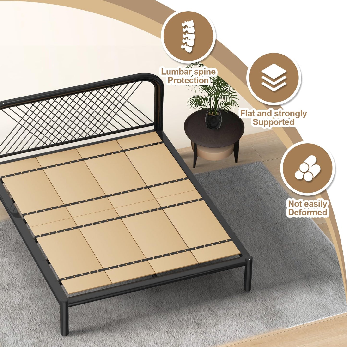 Imperius Twin Bed Board Under Mattress Support,5mm,Foldable Box Spring,Bed Support Slats,King Size 76x80''