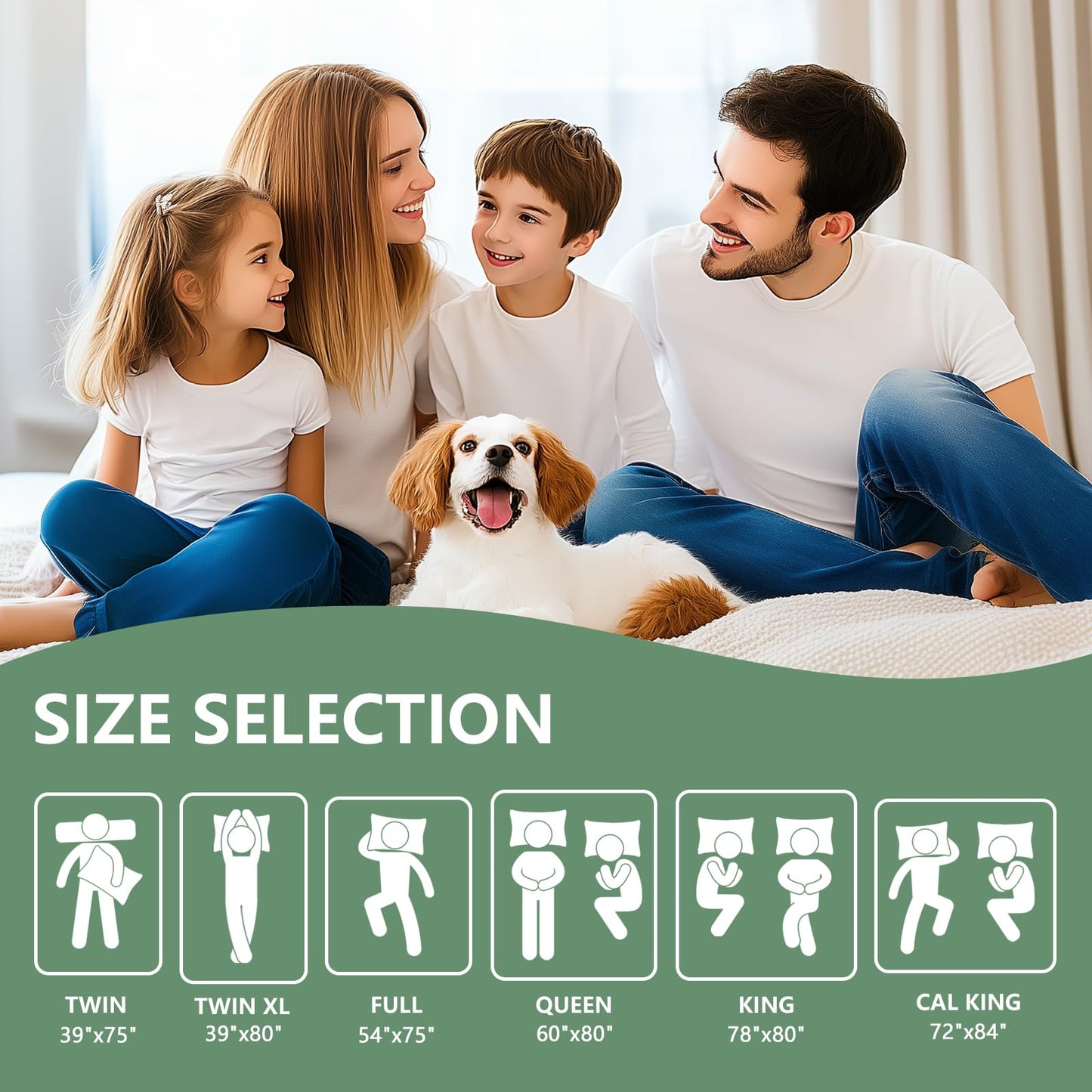 Premium Waterproof Mattress Protector Queen Size, Breathable Bed Cover 3D Air Fabric Cooling Mattress Pad Cover Smooth Soft Noiseless Washable, 8''-21'' Deep Pocket (White)