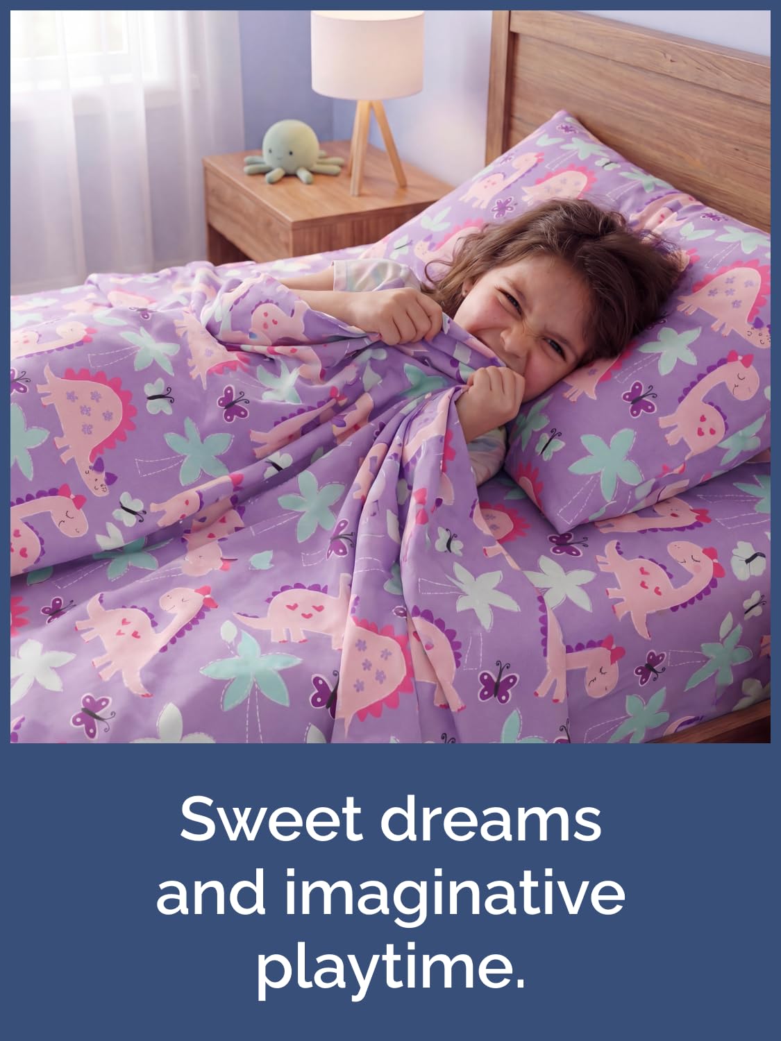 CGK Unlimited Kids Pink Dinos Twin 3 Piece Sheet Set - Boys, Girls, Teens, Toddler - Easy Fit with Deep Pockets - Soft, Cooling & Breathable Sheets - Cute, Cozy, Fade & Wrinkle Free - Machine Washable