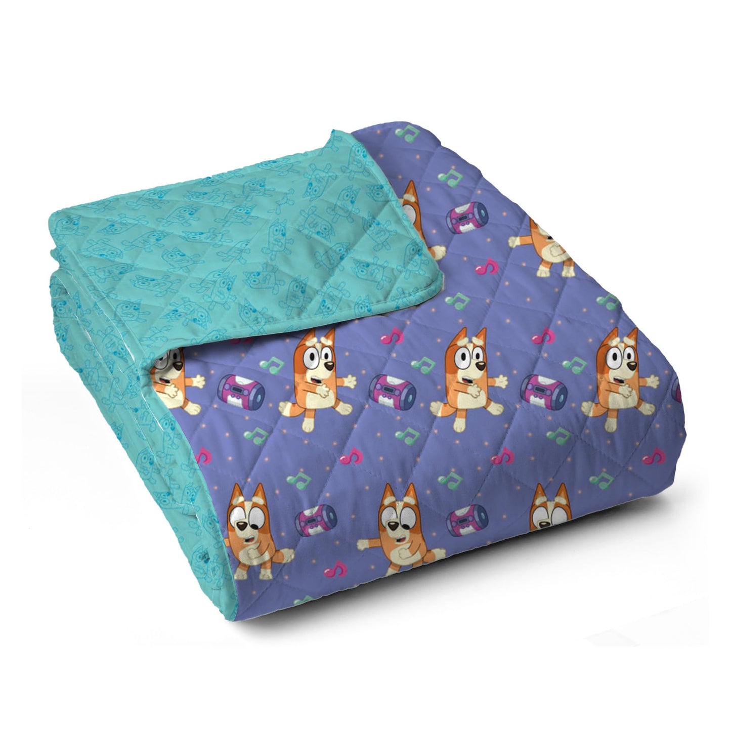 Northwest Bluey Bingo Dance Party Quilted Throw Blanket – Official Cartoon Throw Blanket Featuring Bluey, for Adults Boys Girls Bed, Couch, or Playroom, 60 x 80 Inches