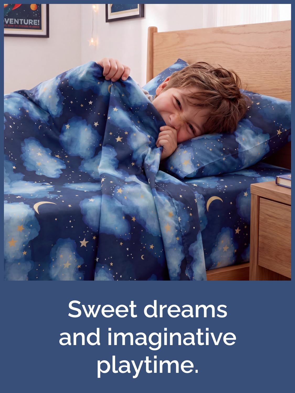 CGK Unlimited Kids Starry Sky Twin 3 Piece Sheet Set - Boys, Girls, Teens, Toddler - Easy Fit with Deep Pockets - Soft, Cooling & Breathable Sheets - Cute, Cozy, Fade & Wrinkle Free - Machine Washable