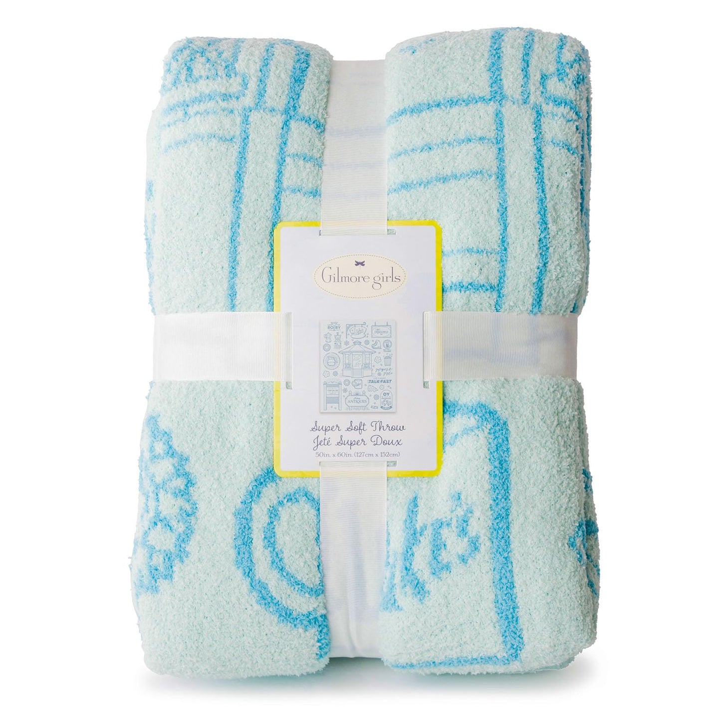 Jay Franco Gilmore Girls Feather Knit Fluffy Throw Blanket - Stars Hallow Fuzzy Blanket Measures 50 x 60 inch - Super Soft Lightweight Bedding